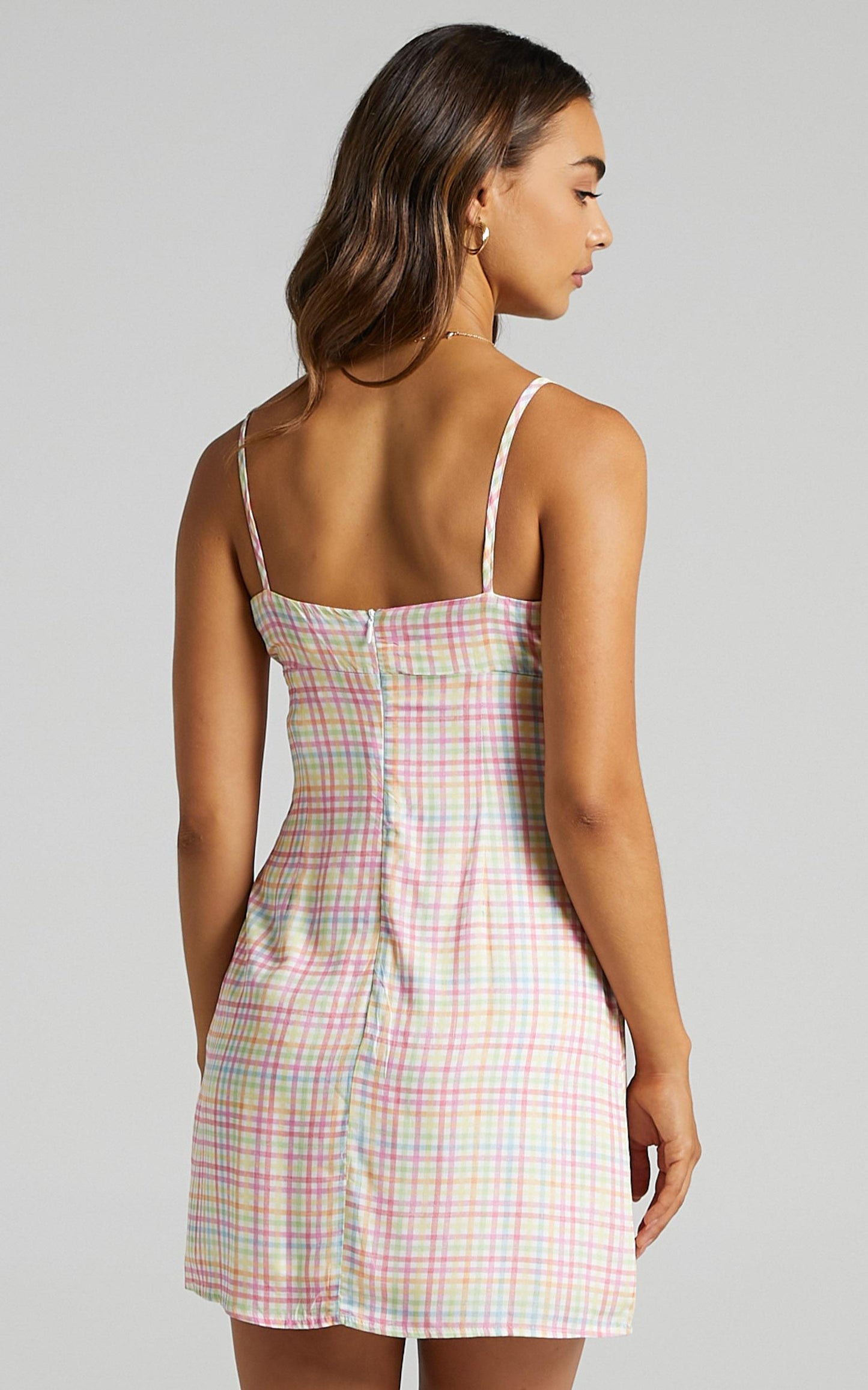 Margarita Dress in Rainbow Check