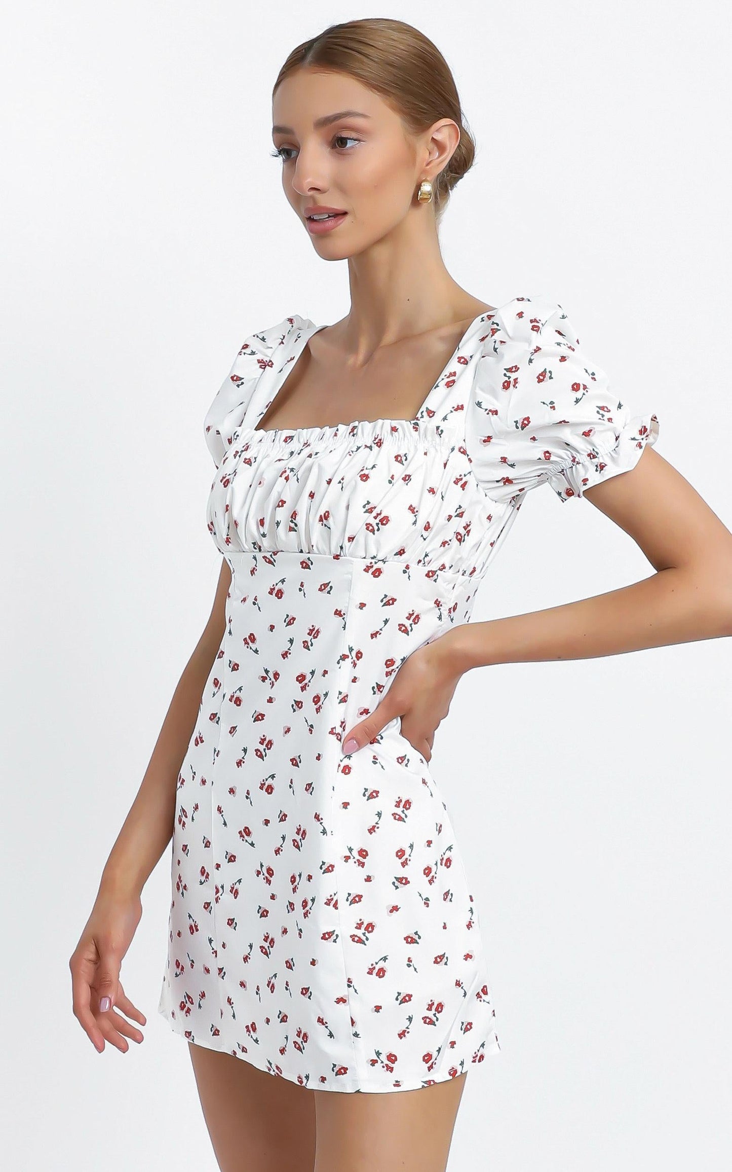 Ramsey Dress in White Floral