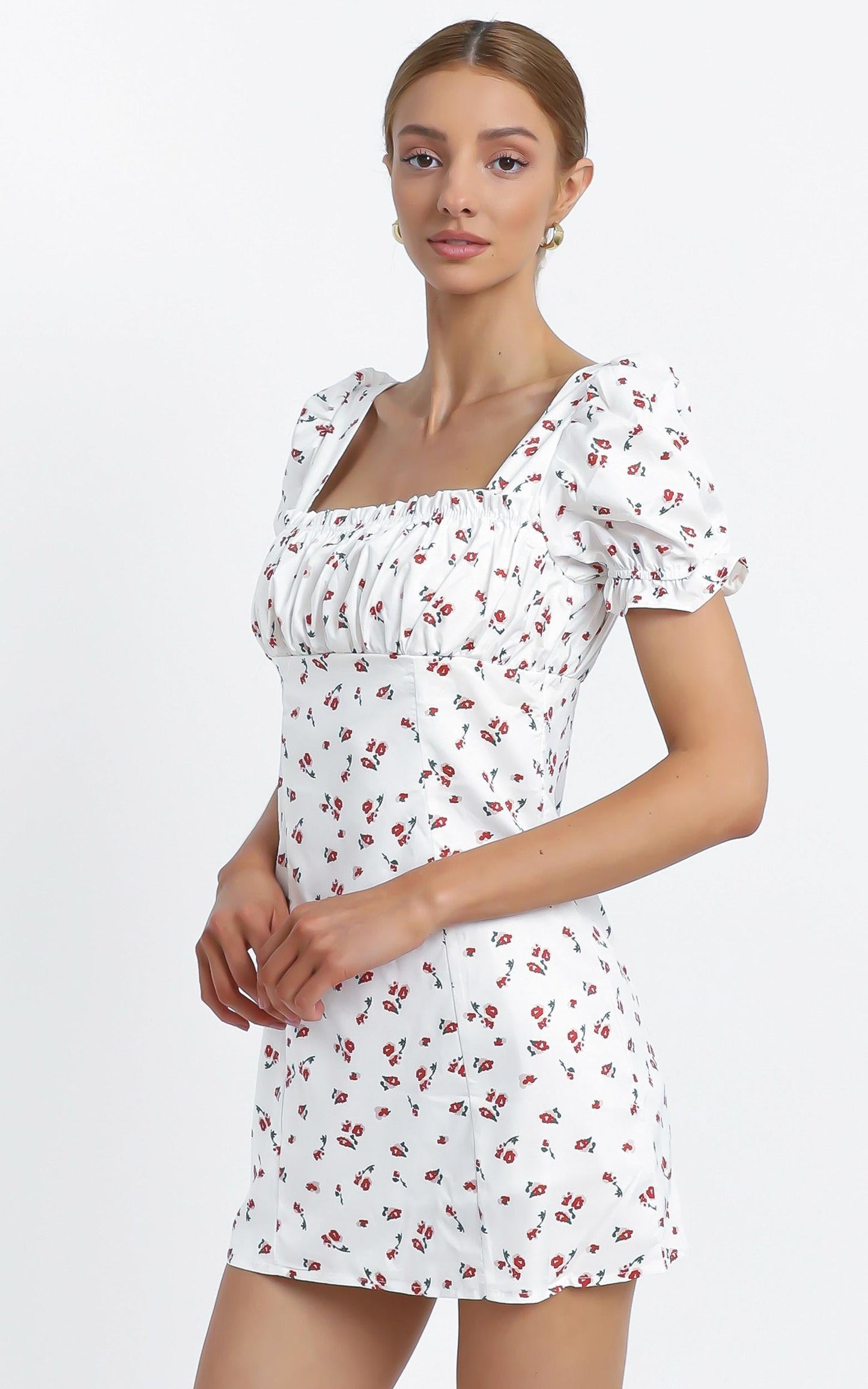 Ramsey Dress in White Floral