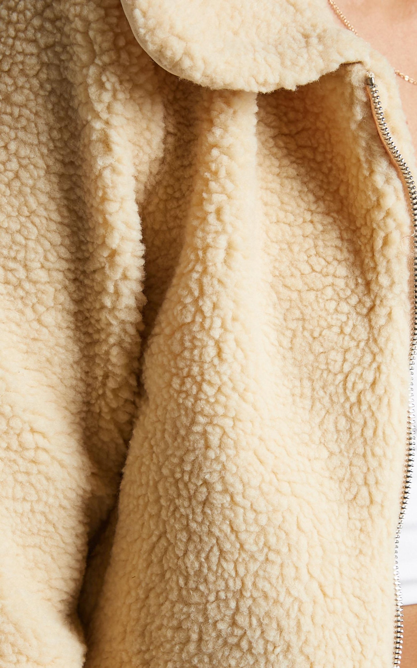 Forever Cuddling Jacket In Beige Teddy