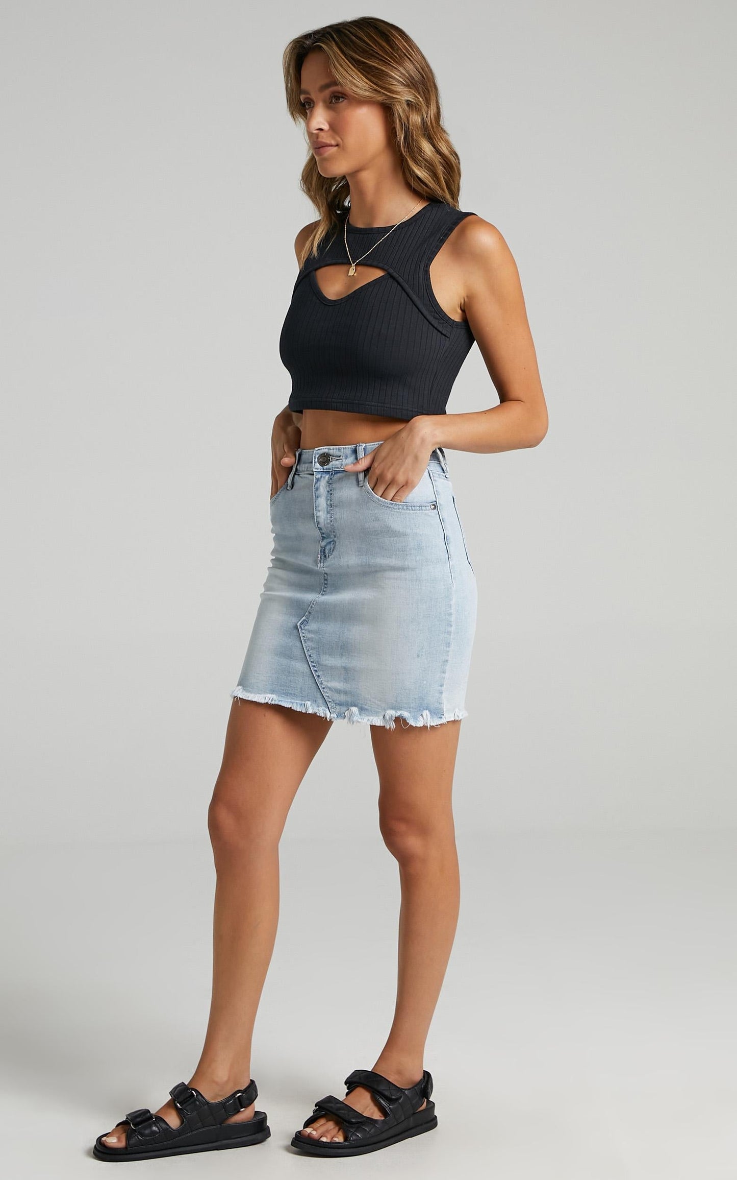 Ready And Willing Denim Skirt in Light Wash