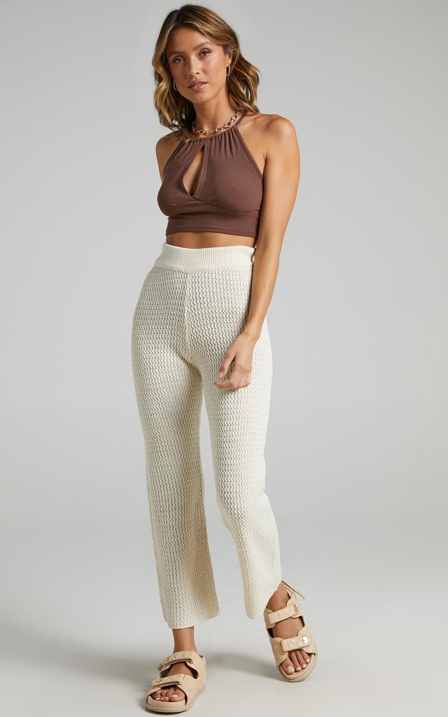 Jeston Knit Pants in Cream