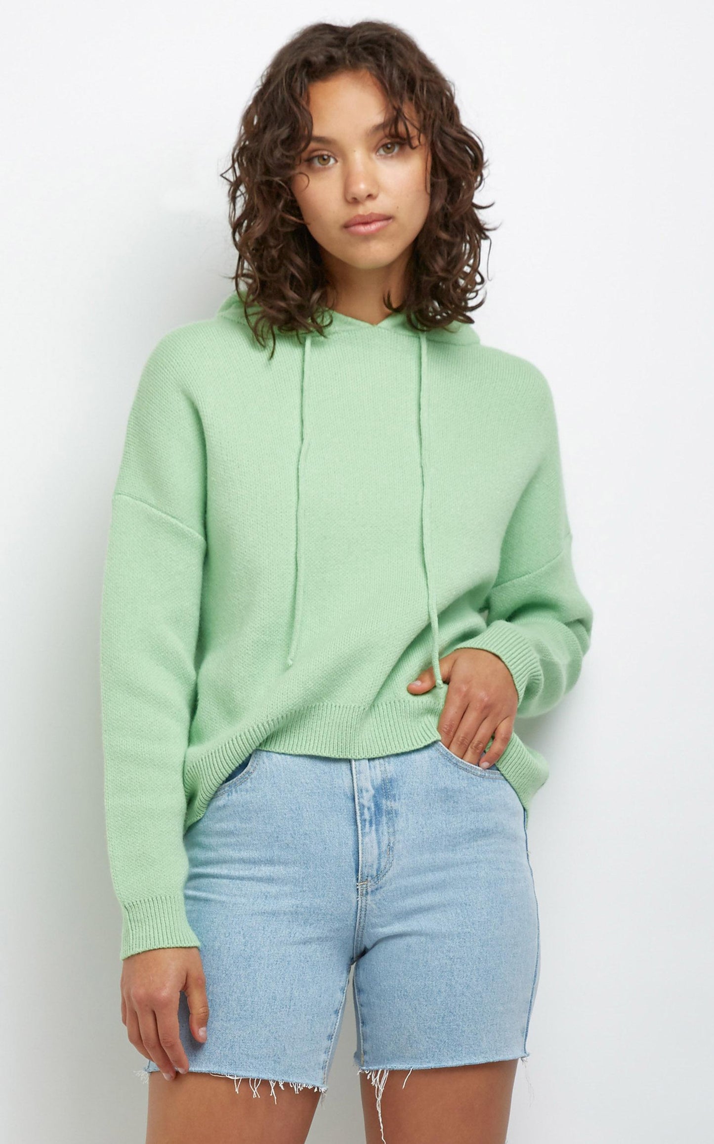 Cosy Club Knit Hoody in Mint