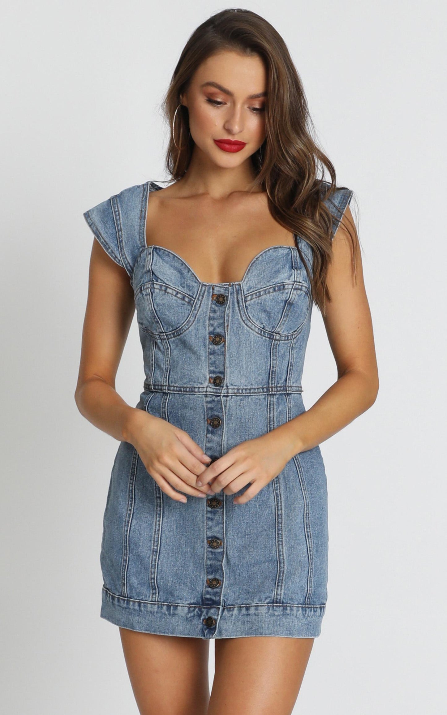 Lioness - Refreshing The Soul Denim Dress In Light Wash