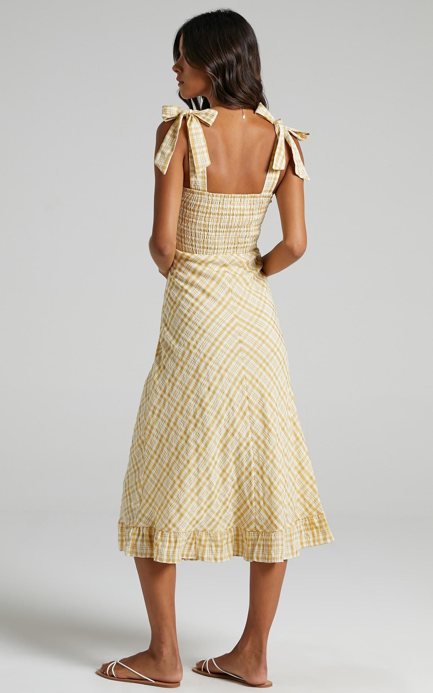 Regan Dress in Mustard Check