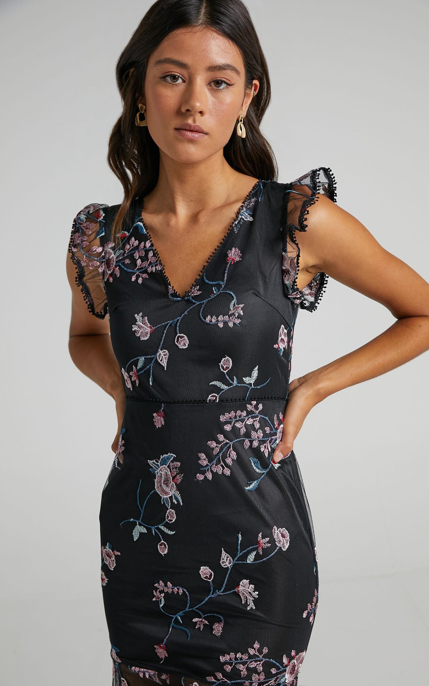 Remember The Days Dress in Black Embroidery