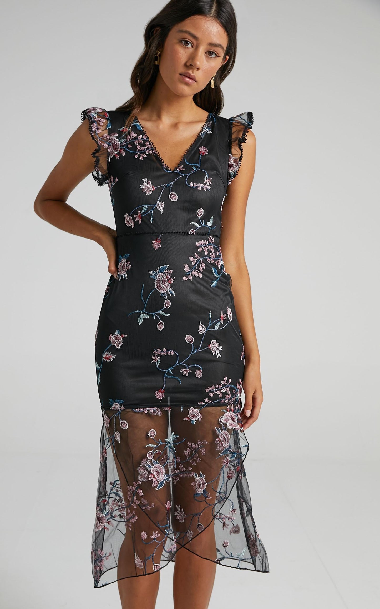 Remember The Days Dress in Black Embroidery