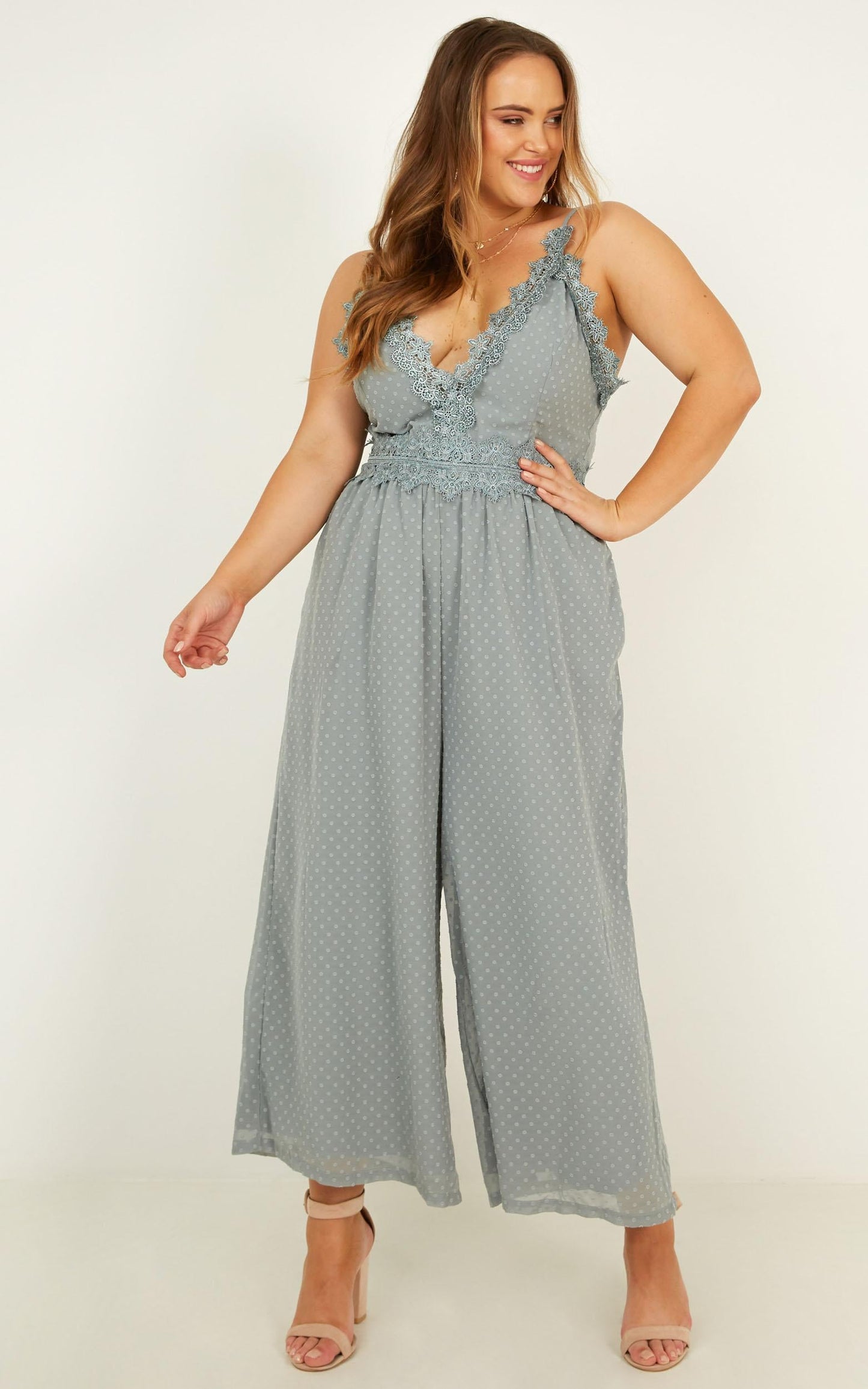 We Could Be Friends Jumpsuit In Sage