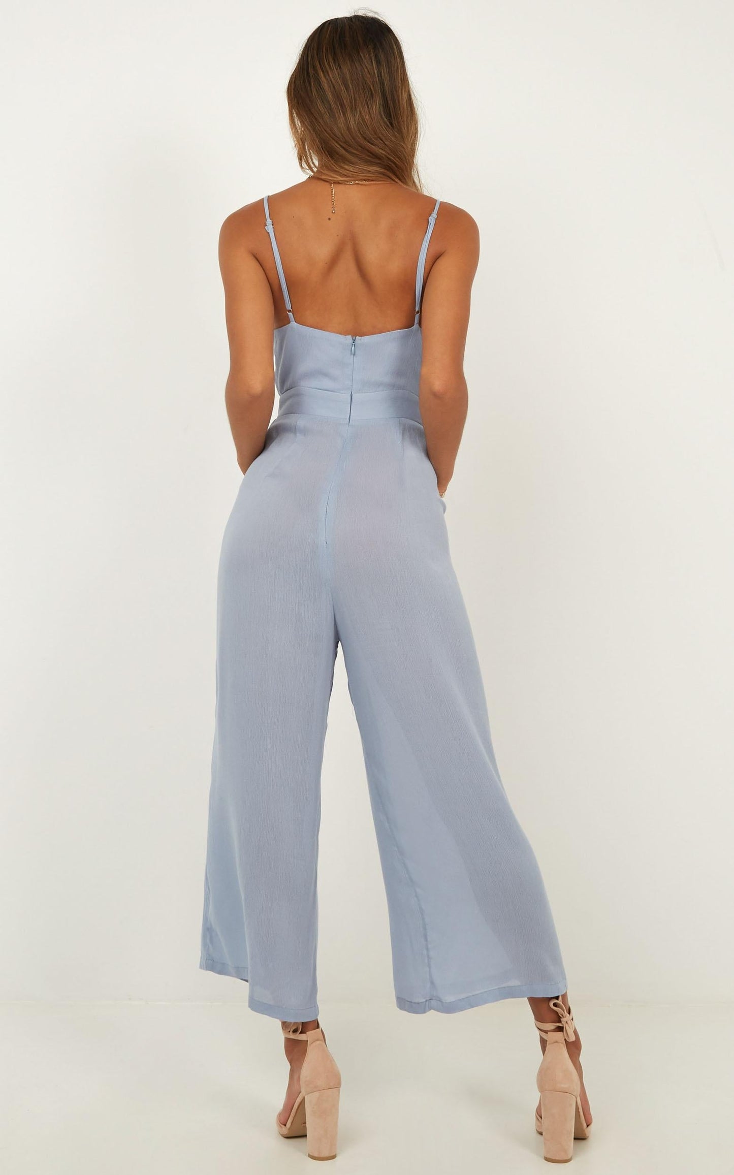 Renewed Jumpsuit in Blue Linen Look