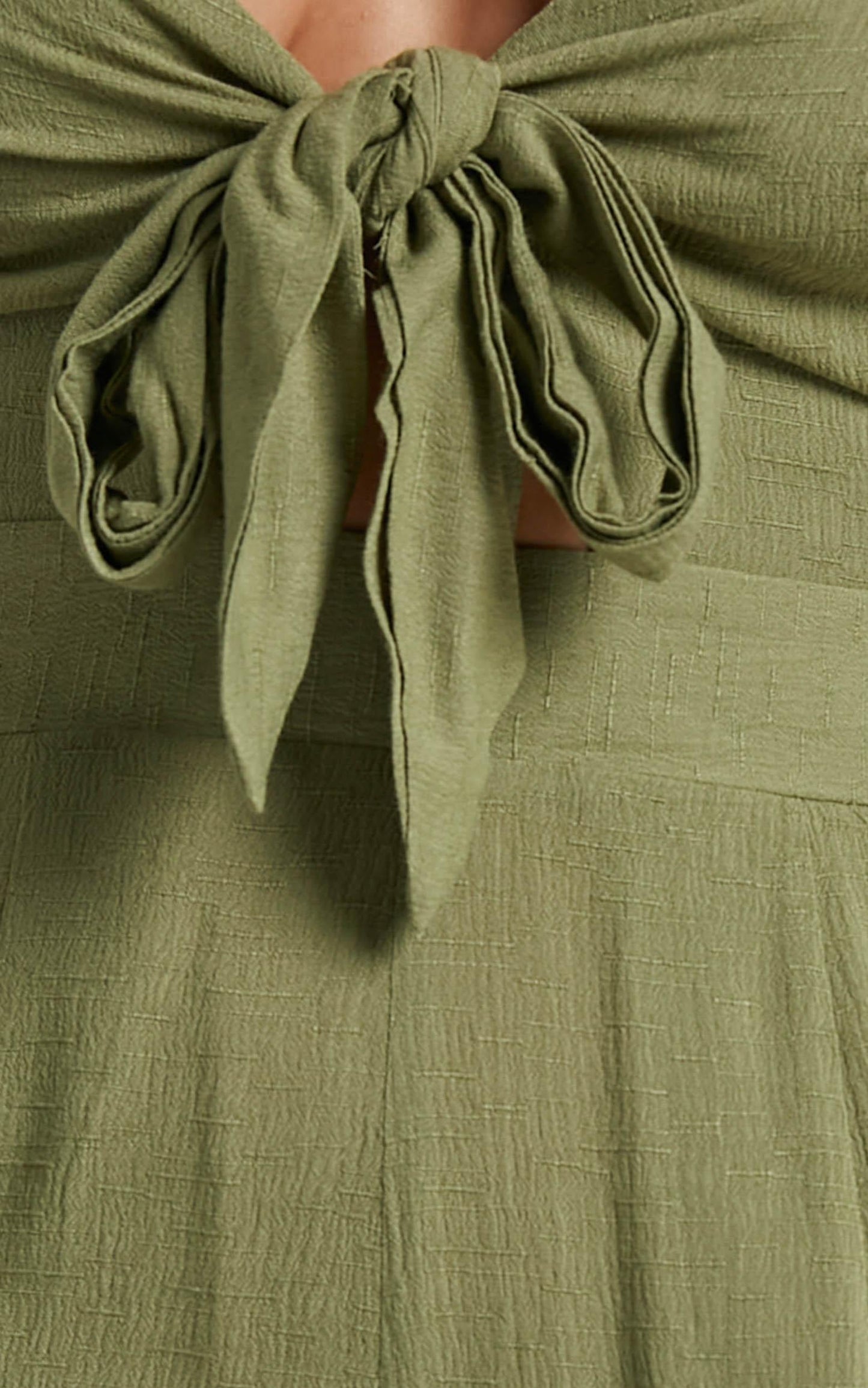 Renewed Jumpsuit in Khaki Linen Look