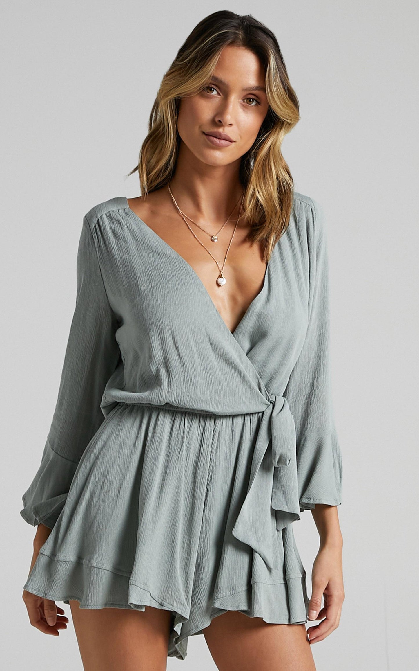 Sunday Breeze Playsuit in Sage