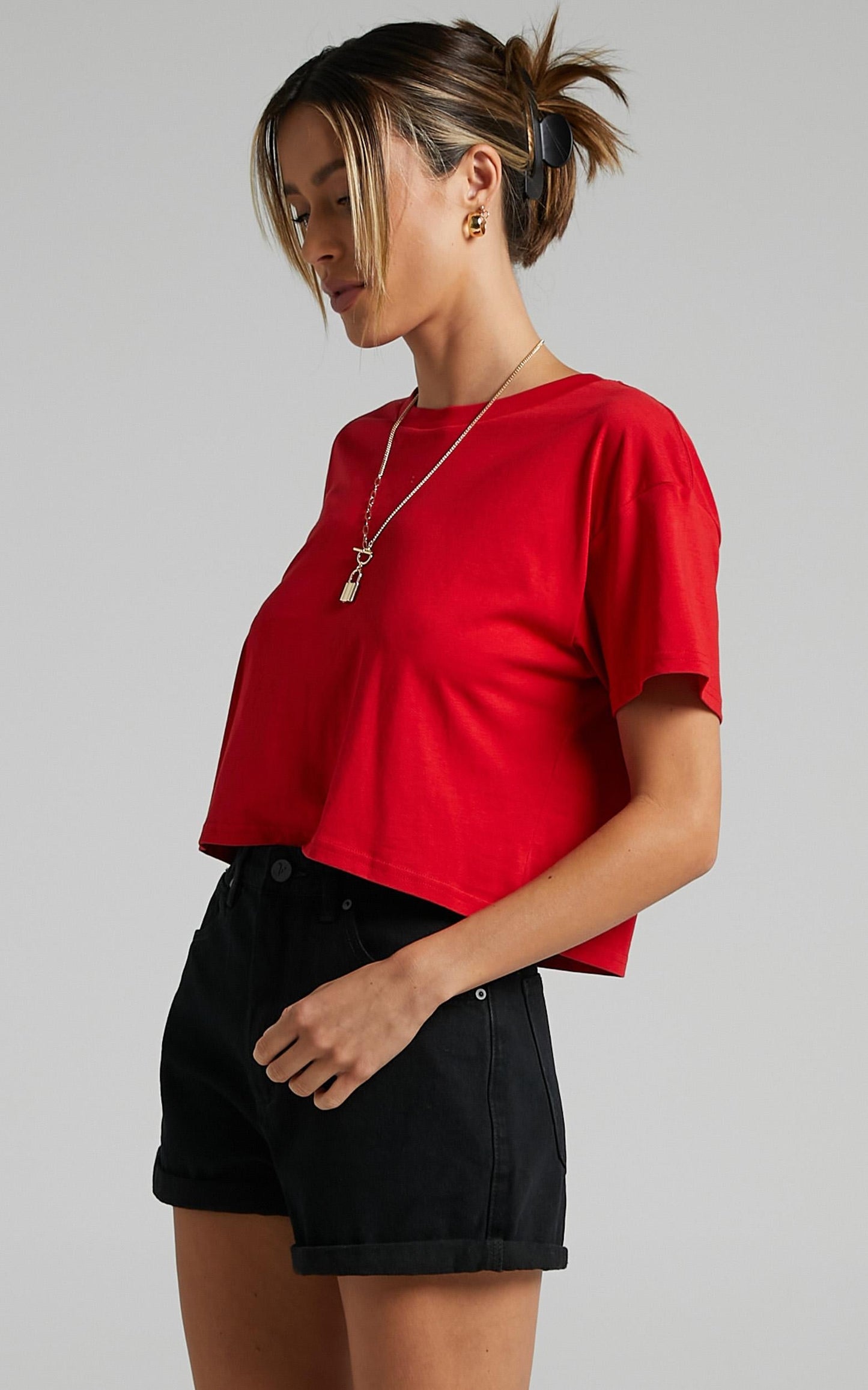 Abrand - A High Relaxed Denim Shorts in Overdyed Black