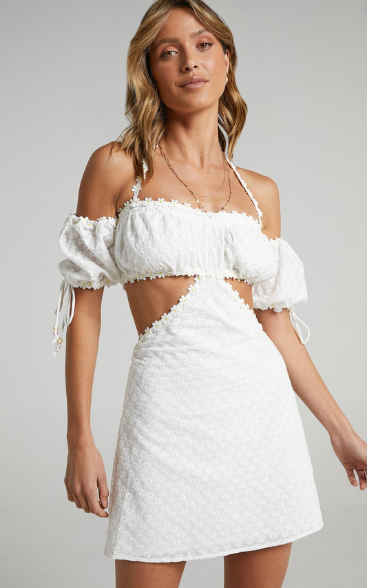 A Special Time Dress in White Embroidery