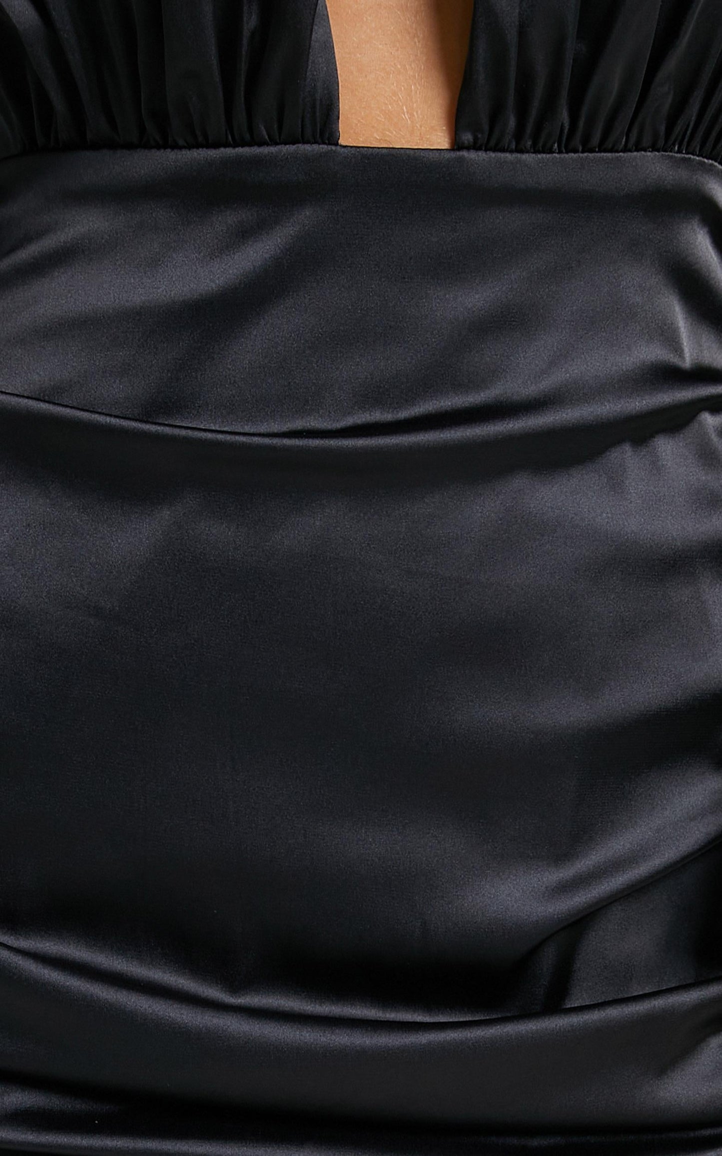 Ata Dress in Black Satin