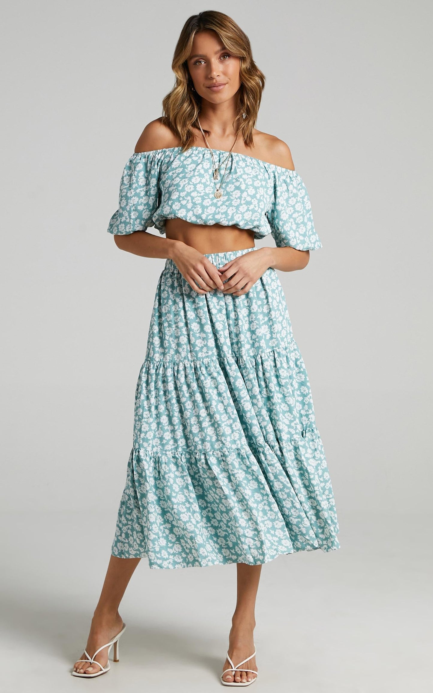 Distant Memory Two Piece Set in Sage Floral