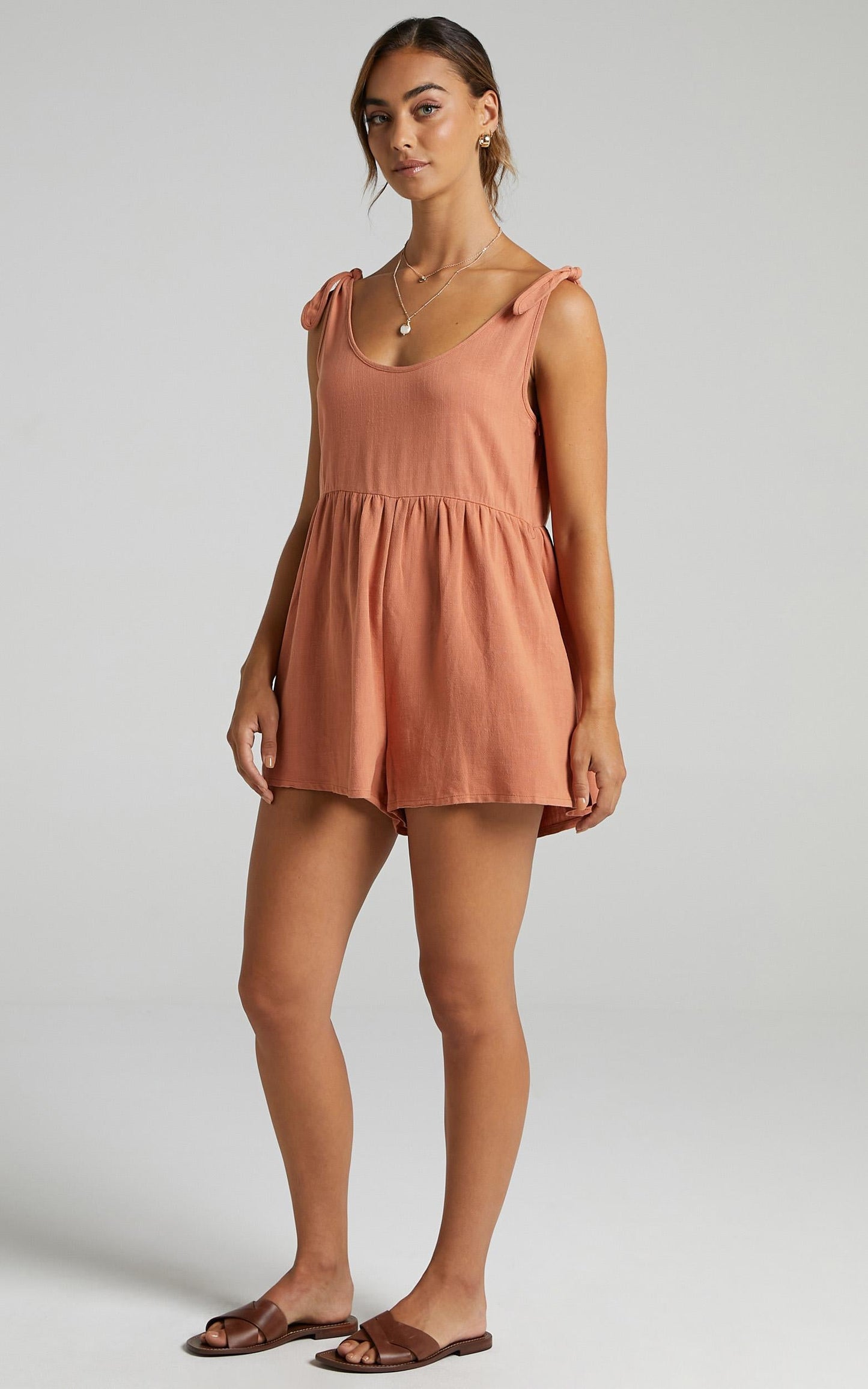 Bring This Down Playsuit in Dusty Rose