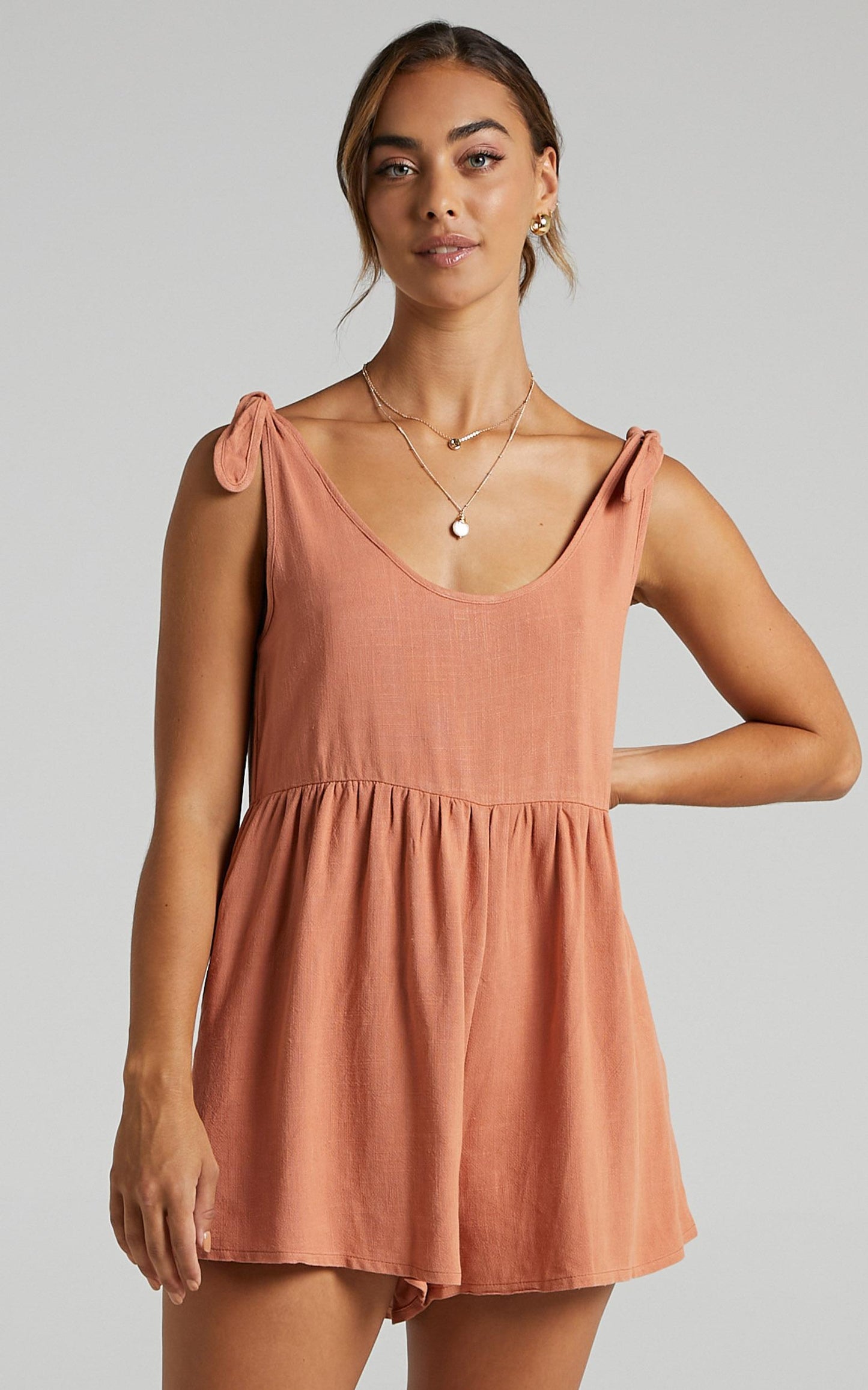 Bring This Down Playsuit in Dusty Rose