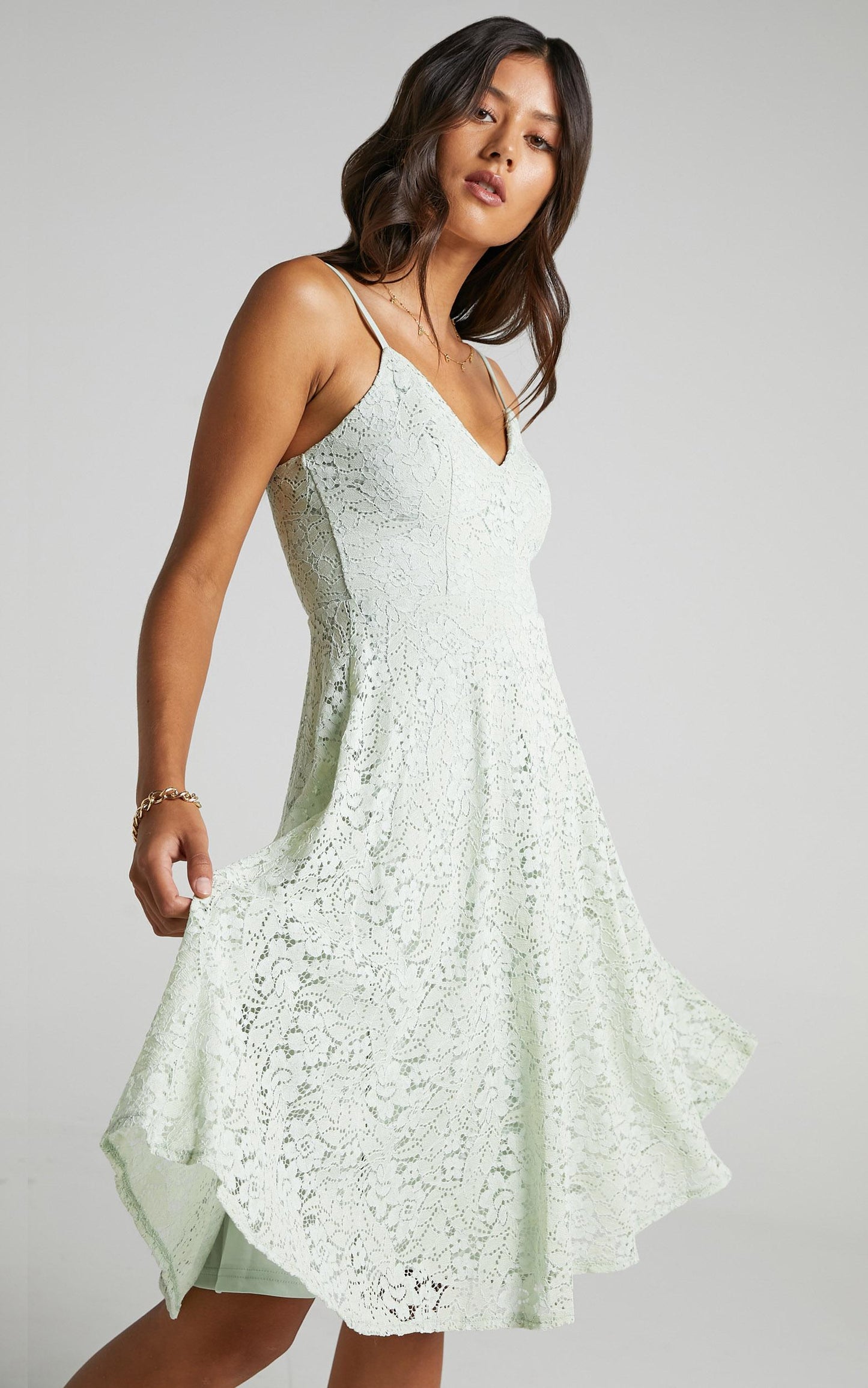 Far Beyond Dress in Sage Lace