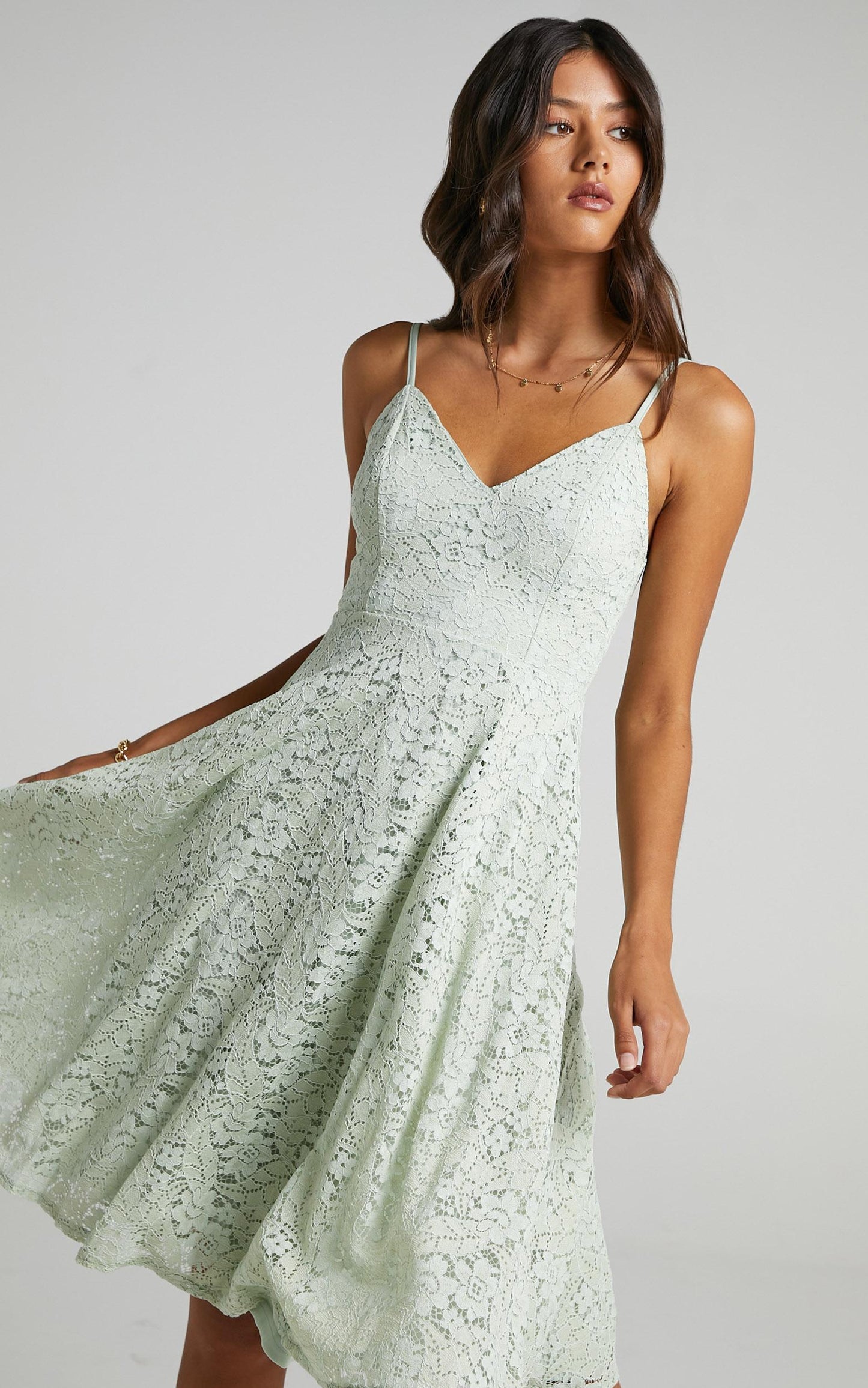 Far Beyond Dress in Sage Lace