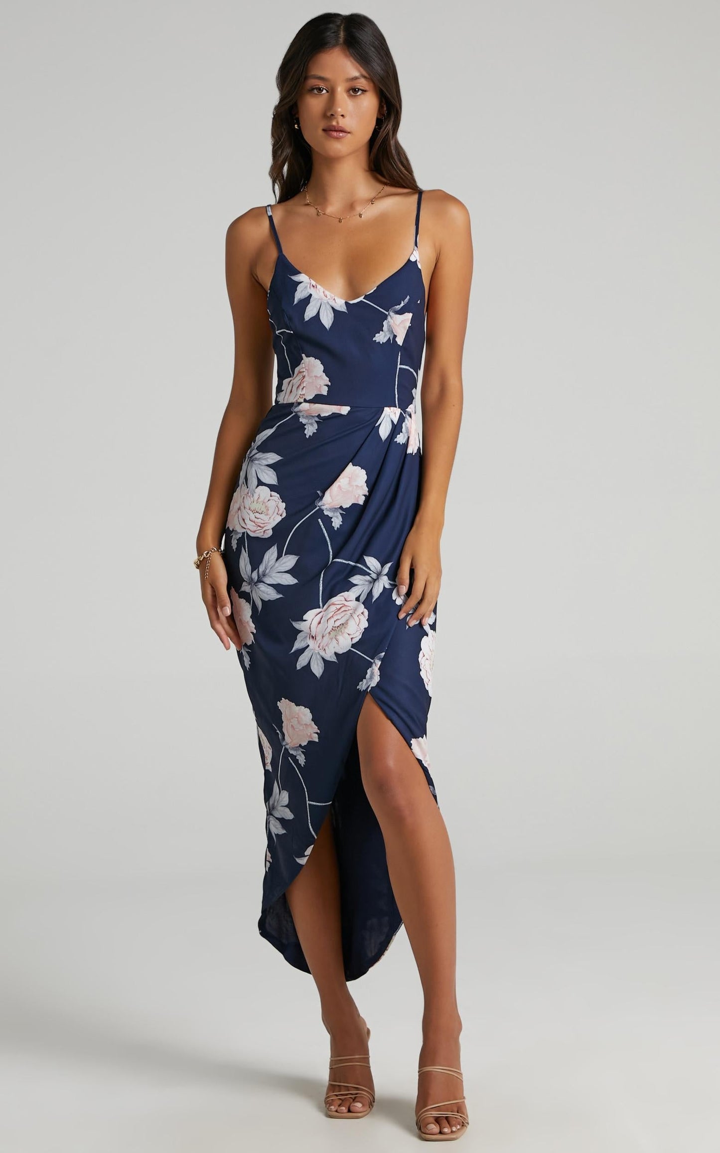 Just This Once Dress in Navy Floral