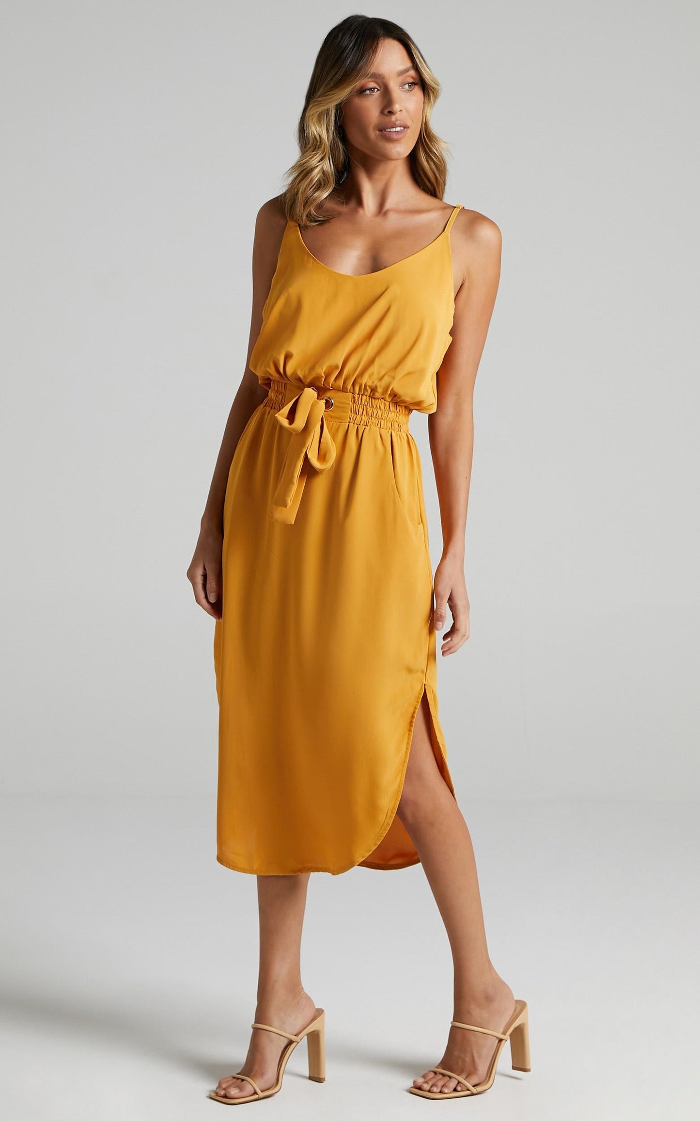 Get Things Done Dress in Mustard