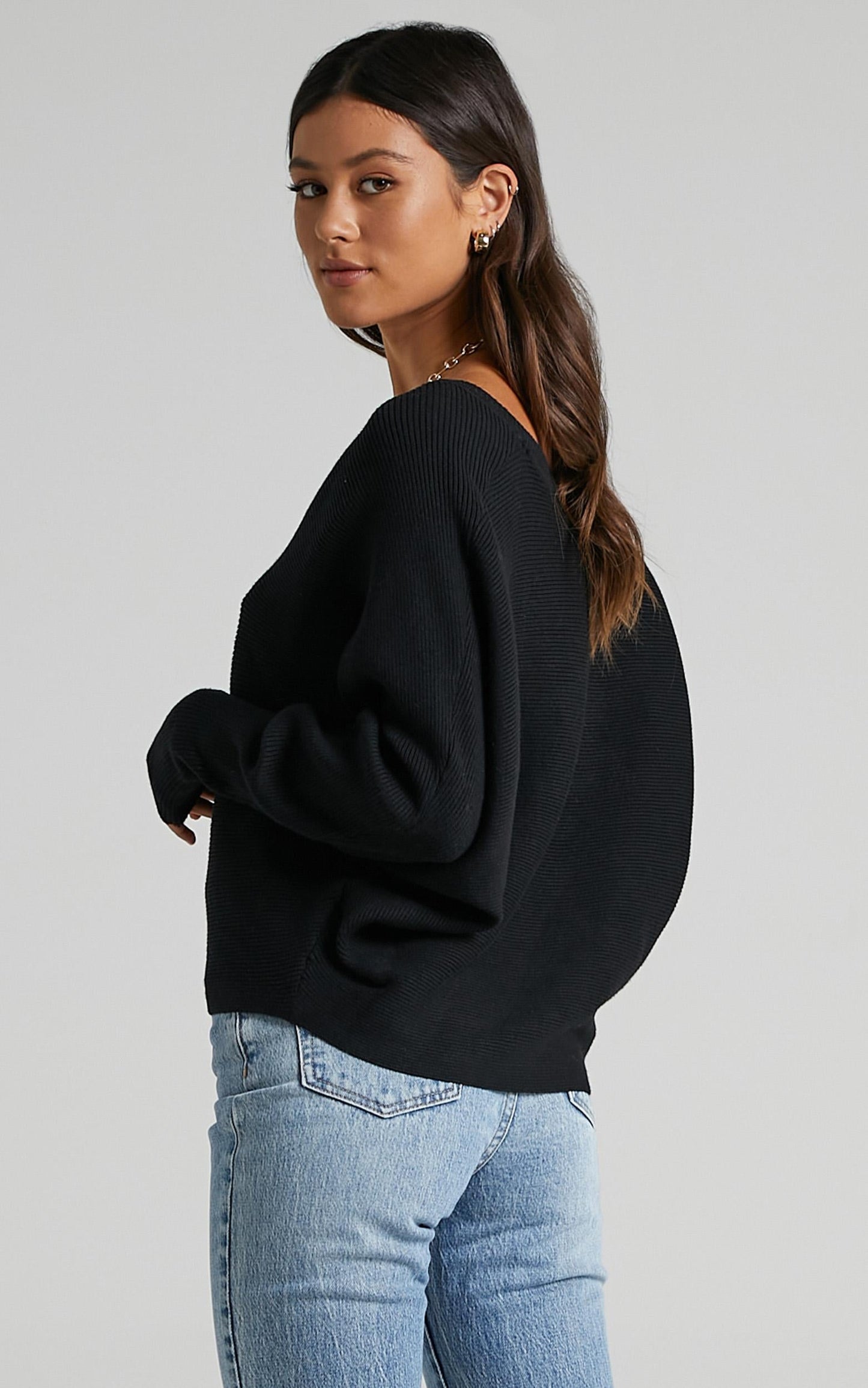 Winning At Life Knit Sweater in Black