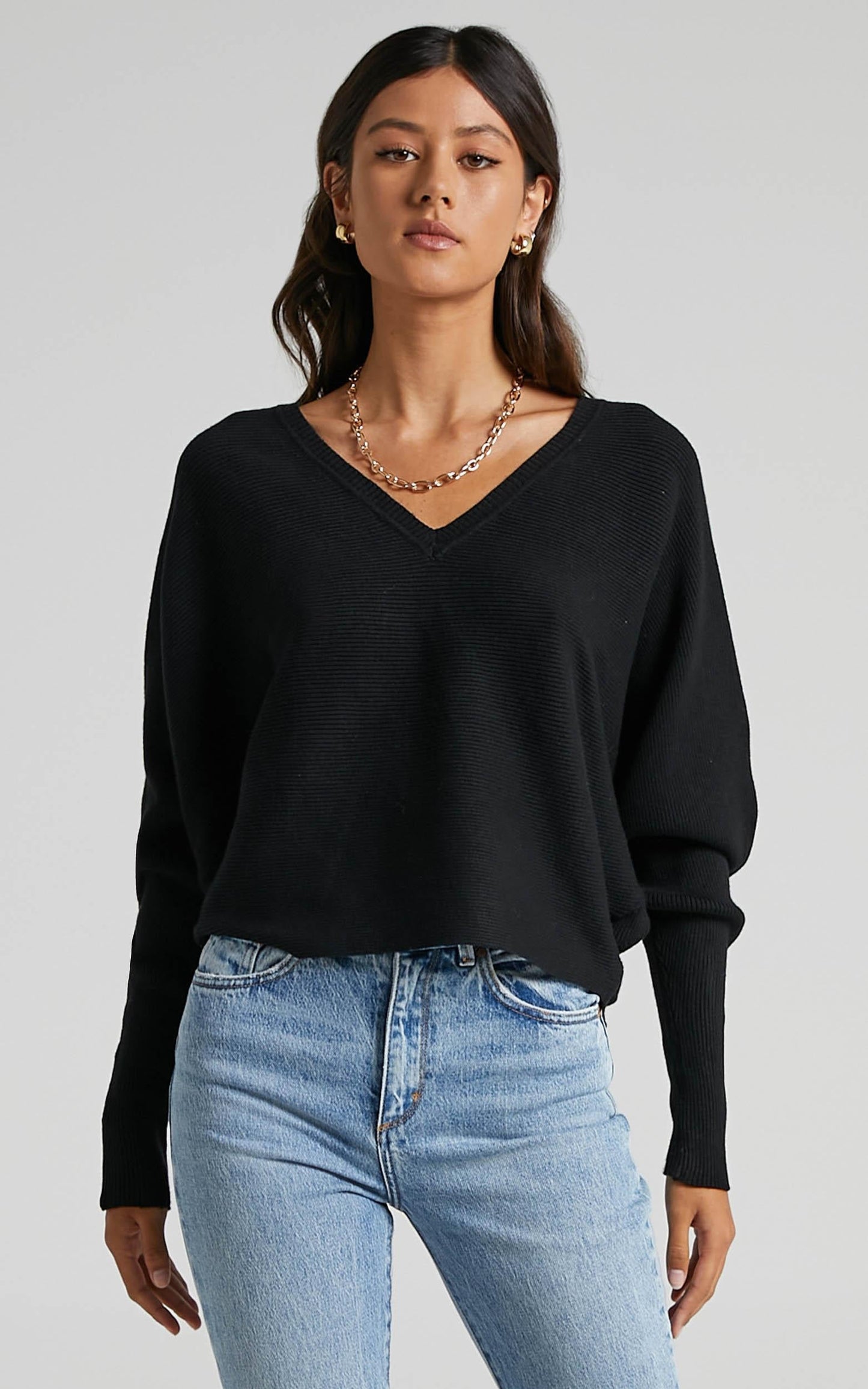 Winning At Life Knit Sweater in Black