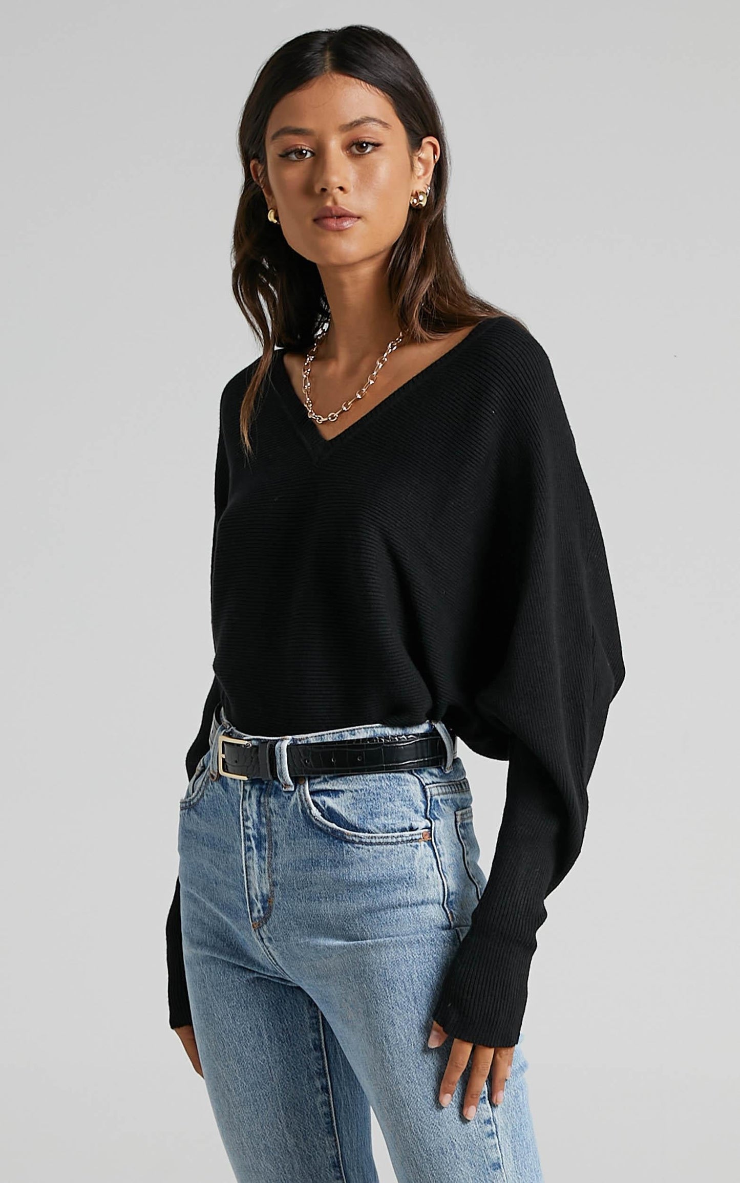 Winning At Life Knit Sweater in Black
