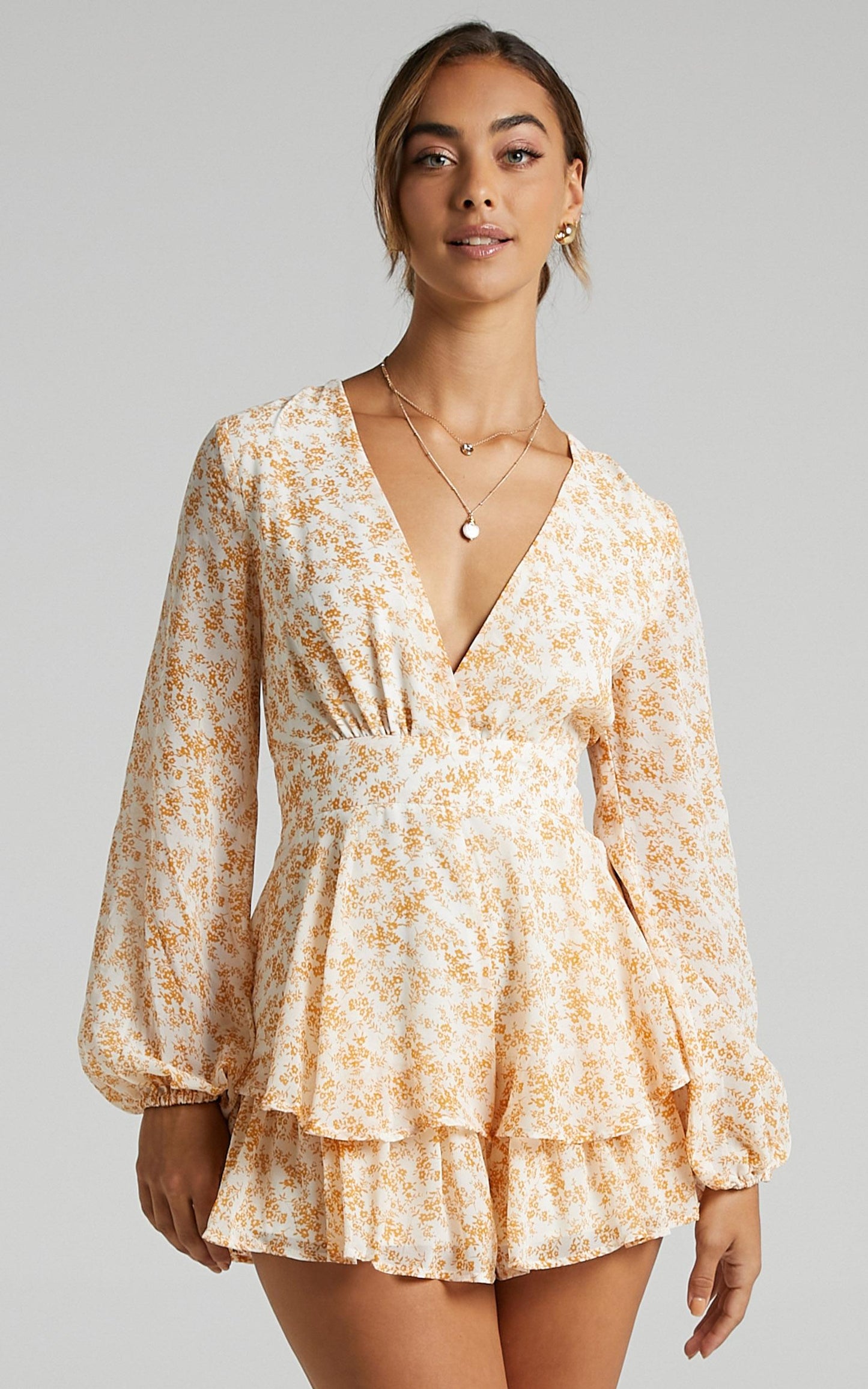 Monique Playsuit in Yellow Floral