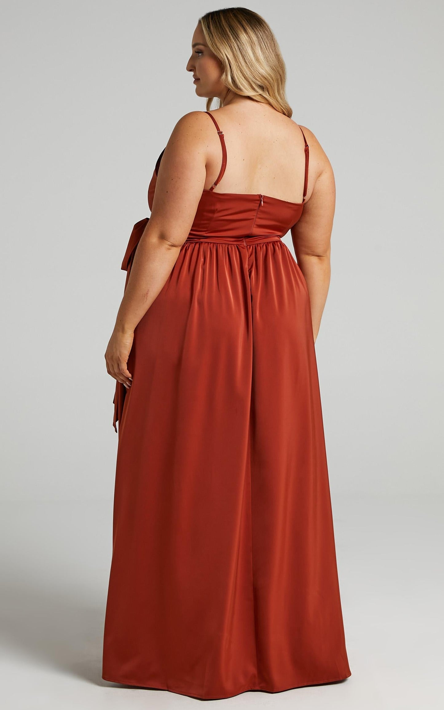 Revolve Around Me Midi Dress - V Neck Wrap Dress in Copper