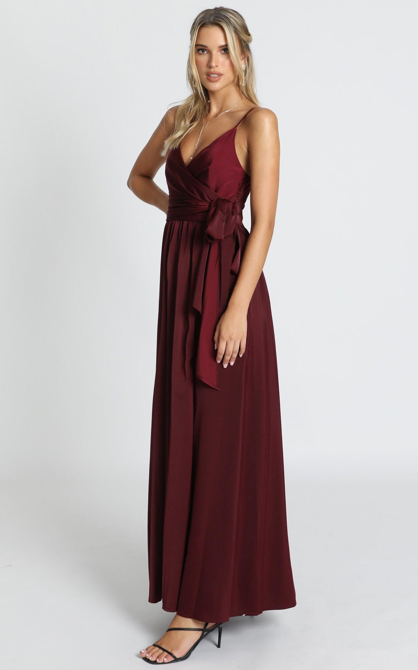 Revolve Around Me Dress in Wine