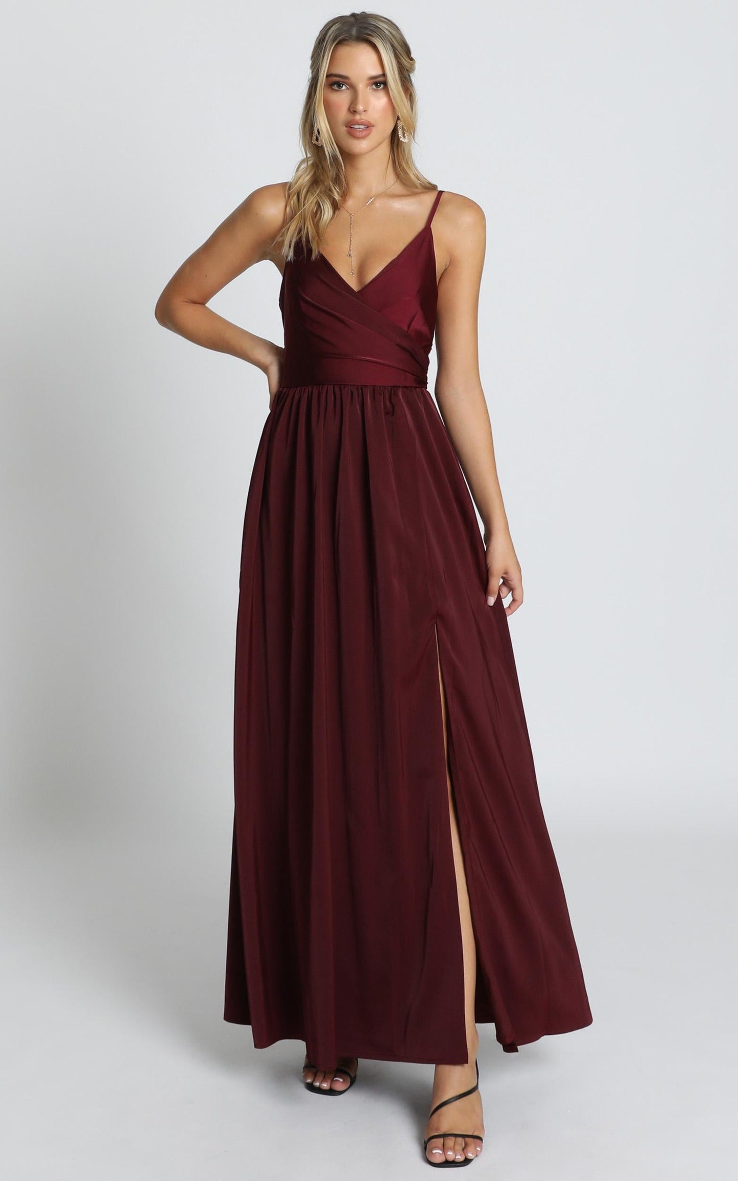 Revolve Around Me Dress in Wine