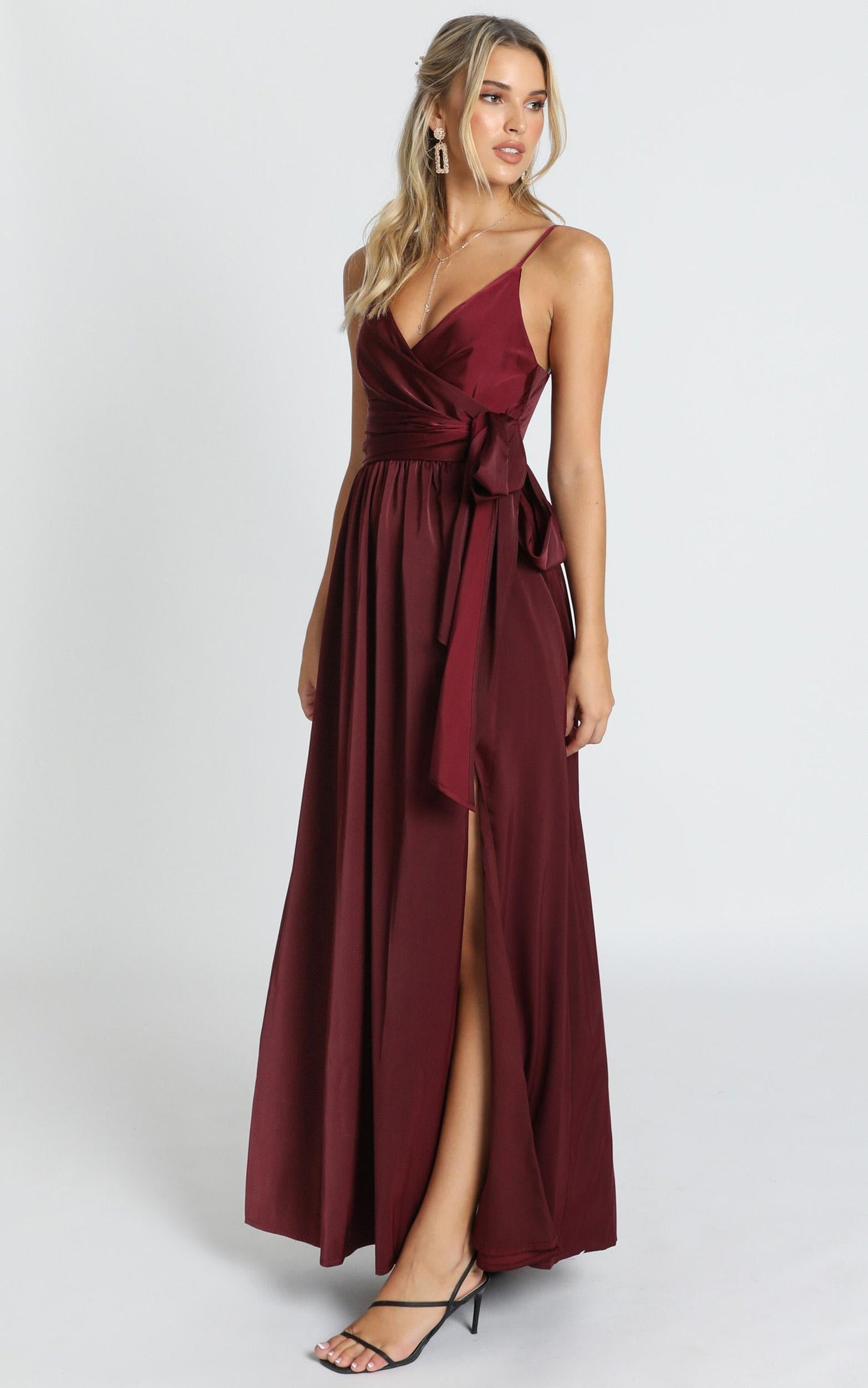 Revolve Around Me Dress in Wine