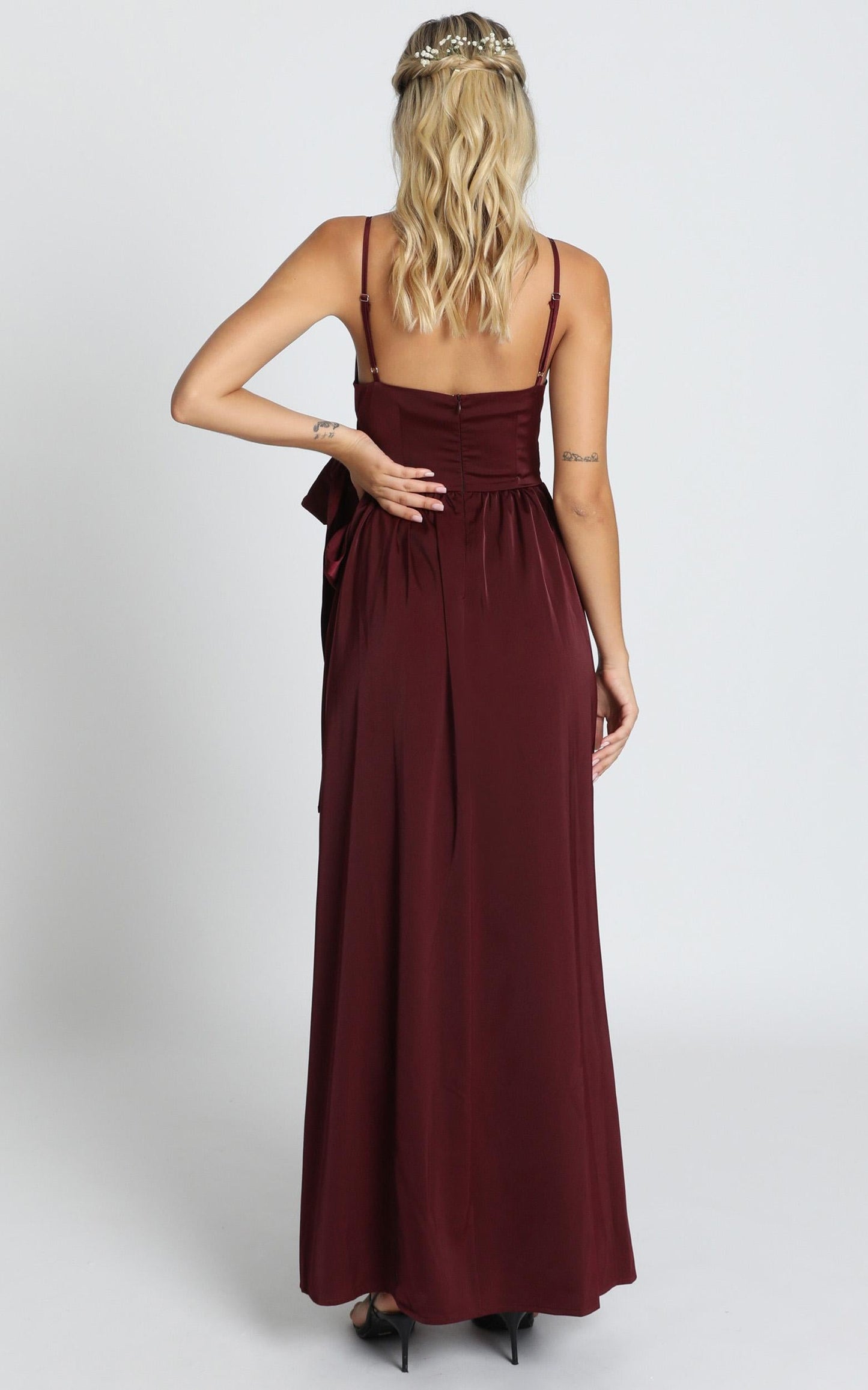 Revolve Around Me Dress in Wine