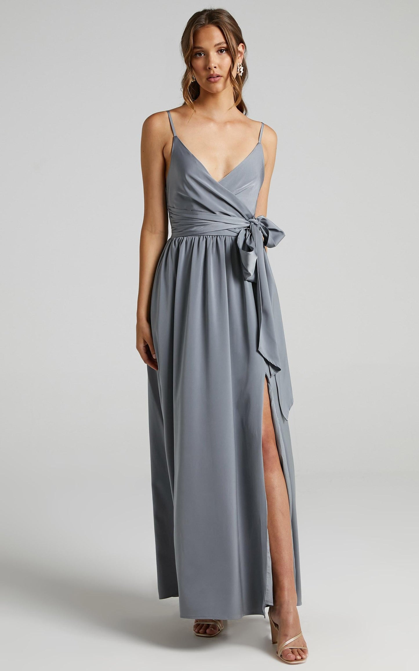 Revolve Around Me Dress in Dusty Blue