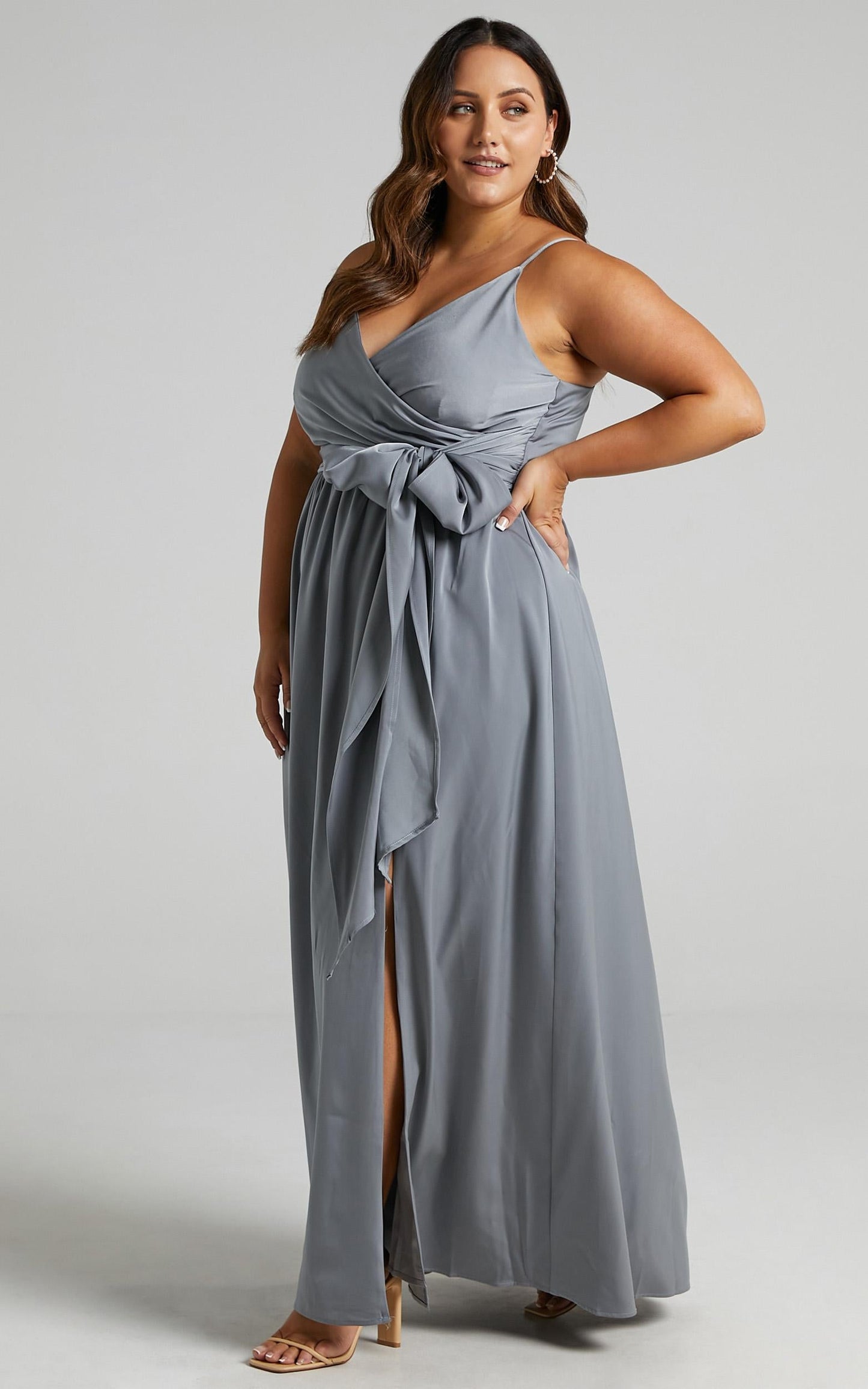 Revolve Around Me Dress in Dusty Blue