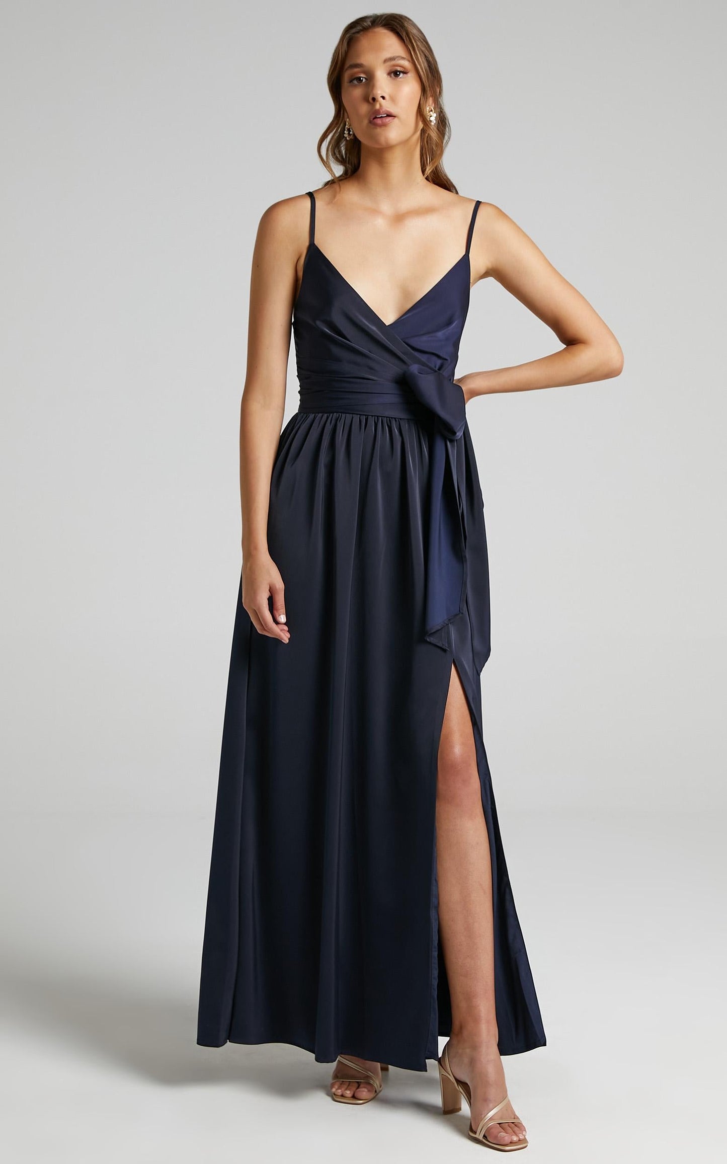 Revolve Around Me Dress in Navy
