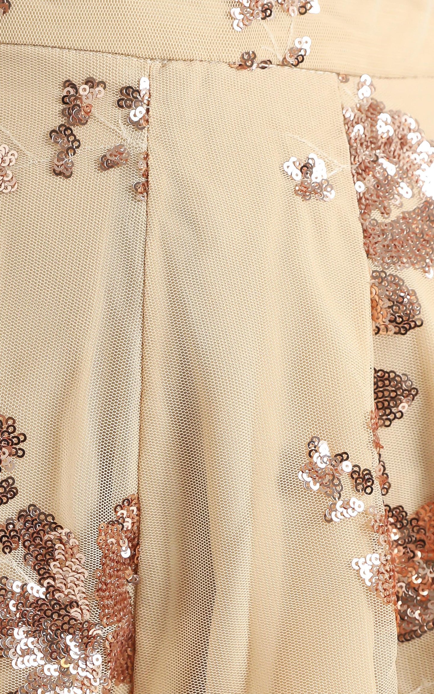 Boys Lining Up Playsuit In Rose Gold Sequin