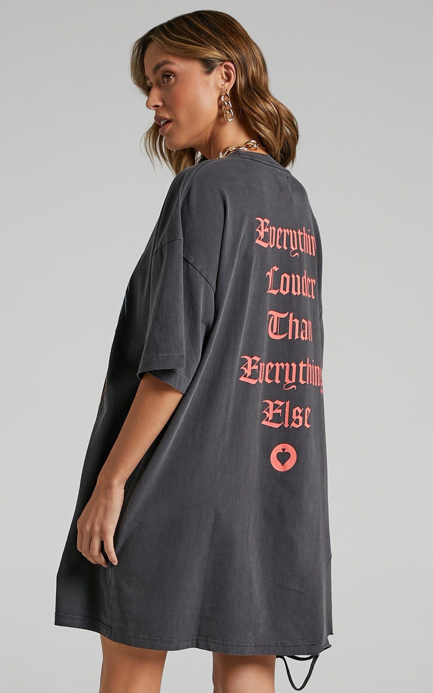 The People Vs - Righteous Eagle Tee Dress in Ultra Black