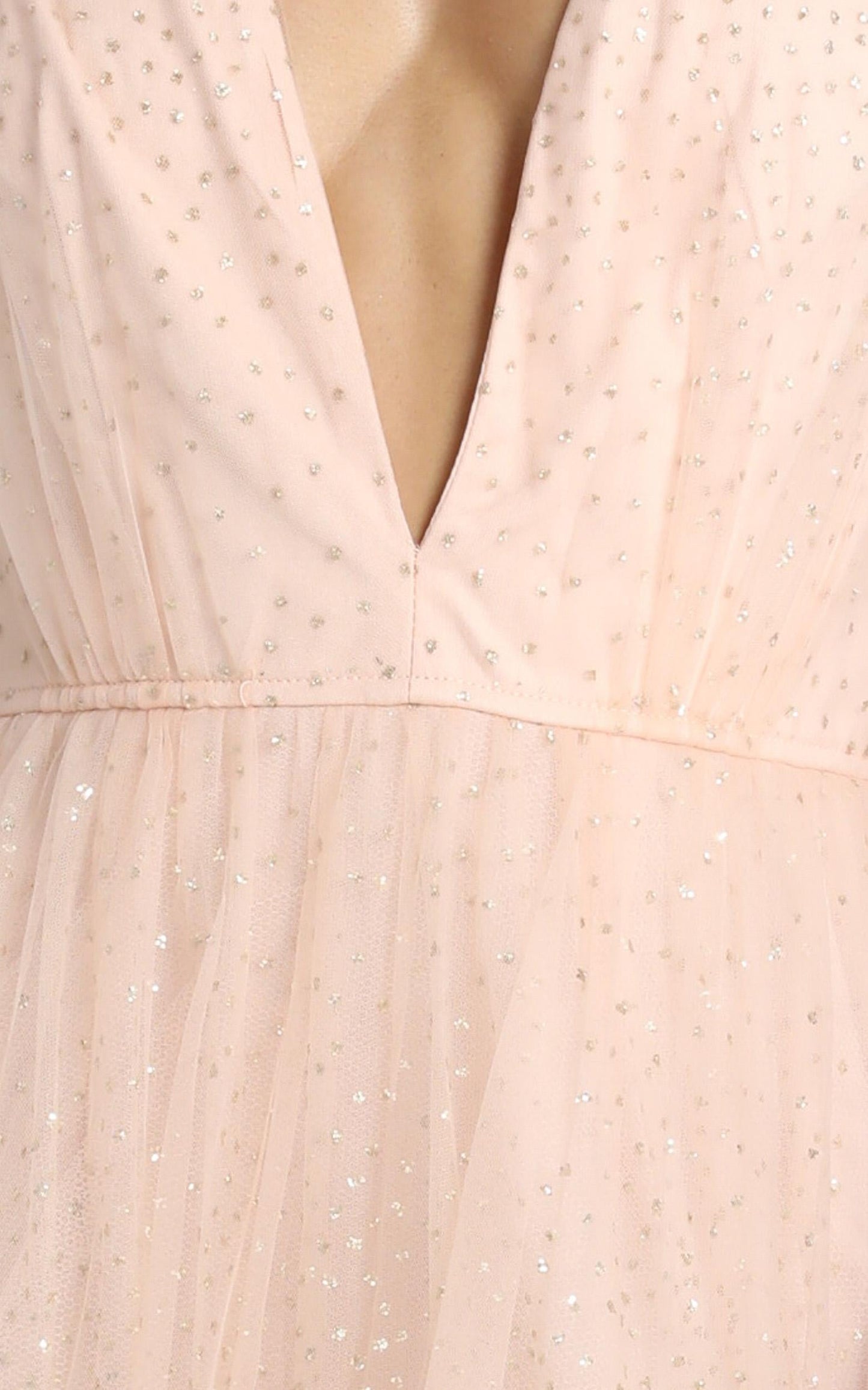 Riley Maxi Dress In Blush Glitter Tulle