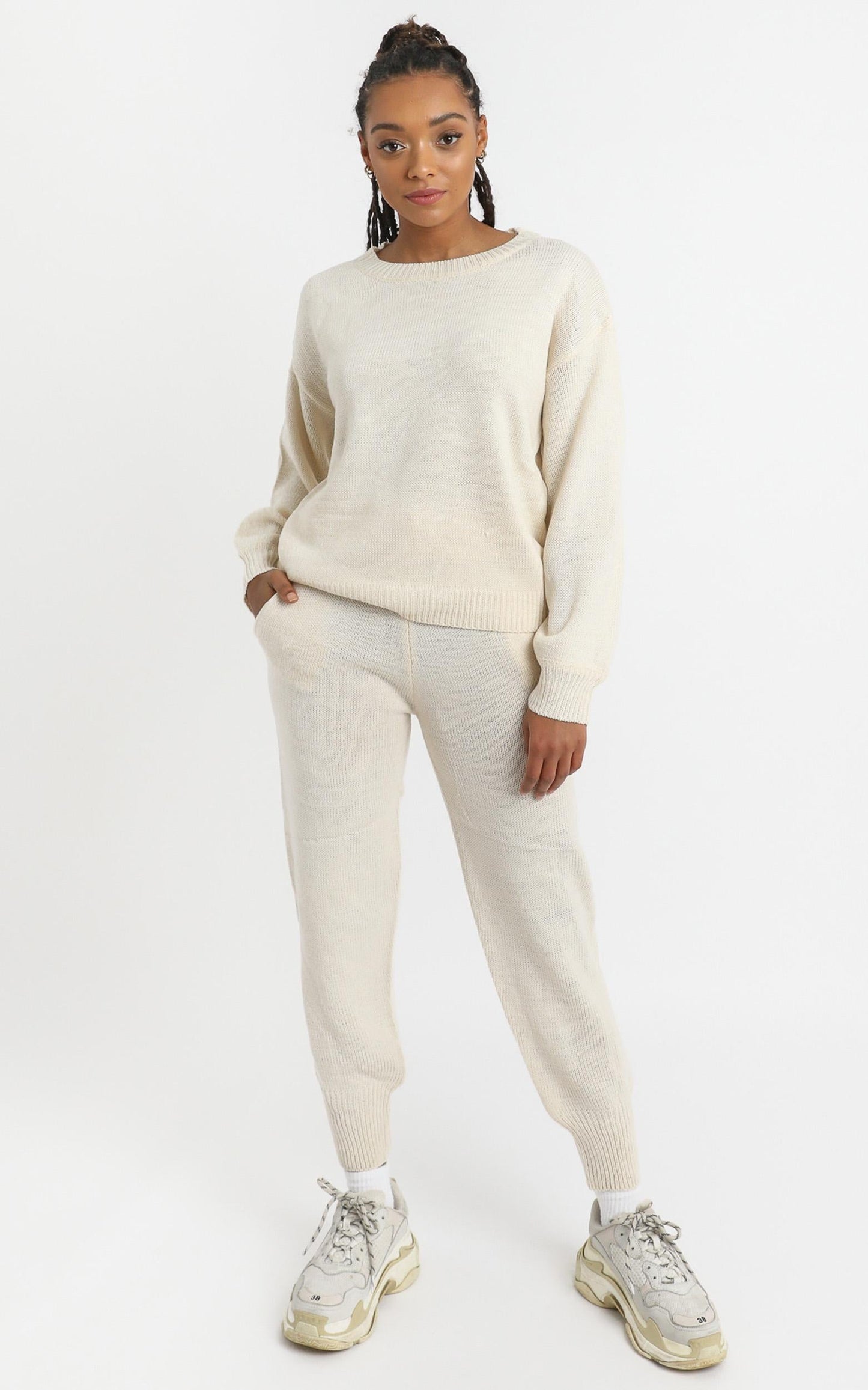 Riona Knit Two Piece Set in Cream