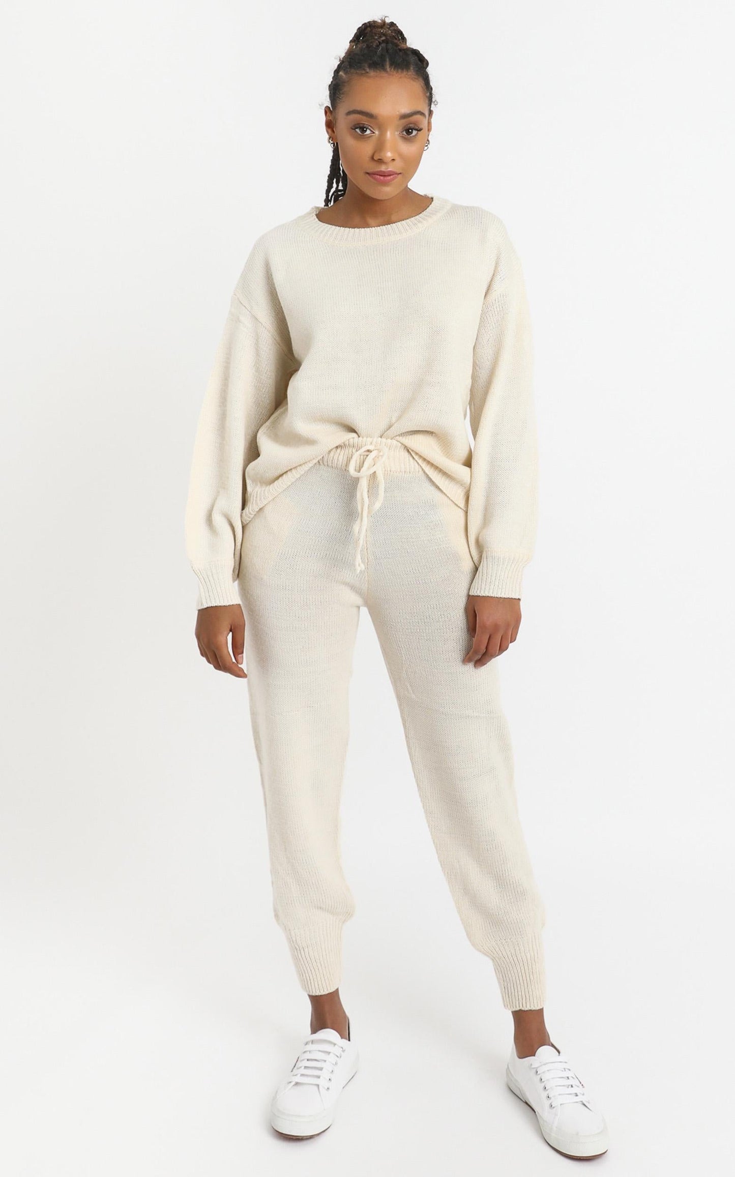 Riona Knit Two Piece Set in Cream