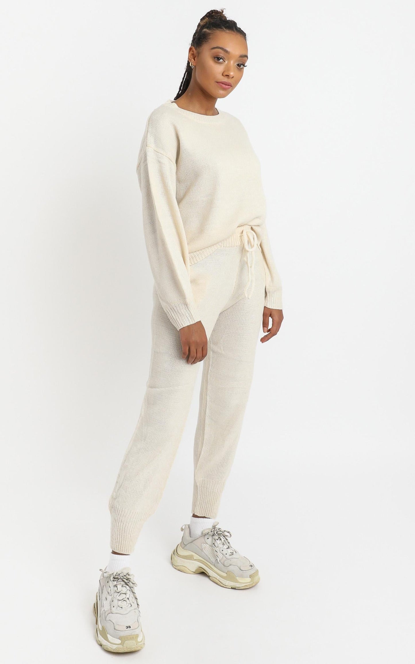 Riona Knit Two Piece Set in Cream