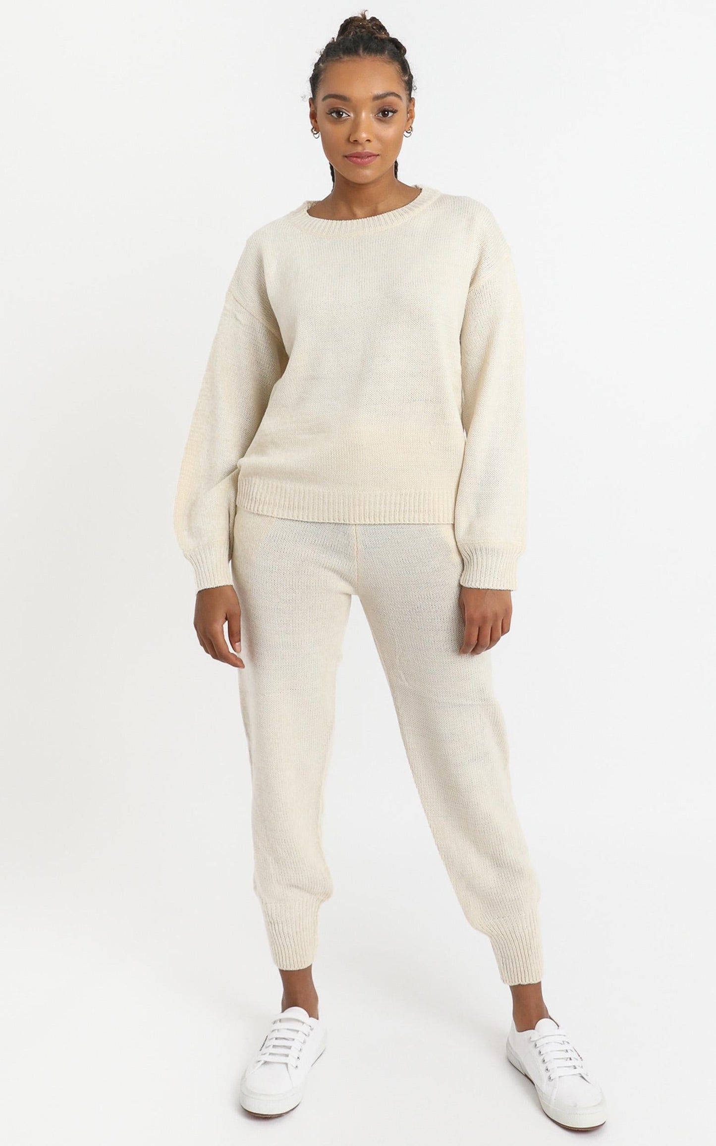 Riona Knit Two Piece Set in Cream