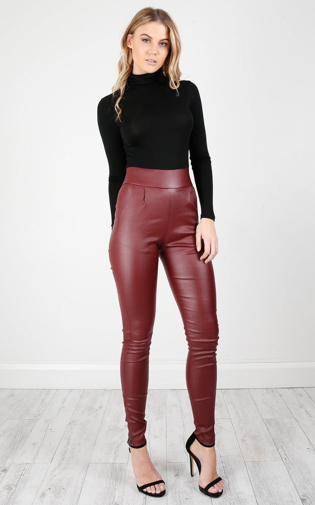 Trouble Maker Pants In Wine