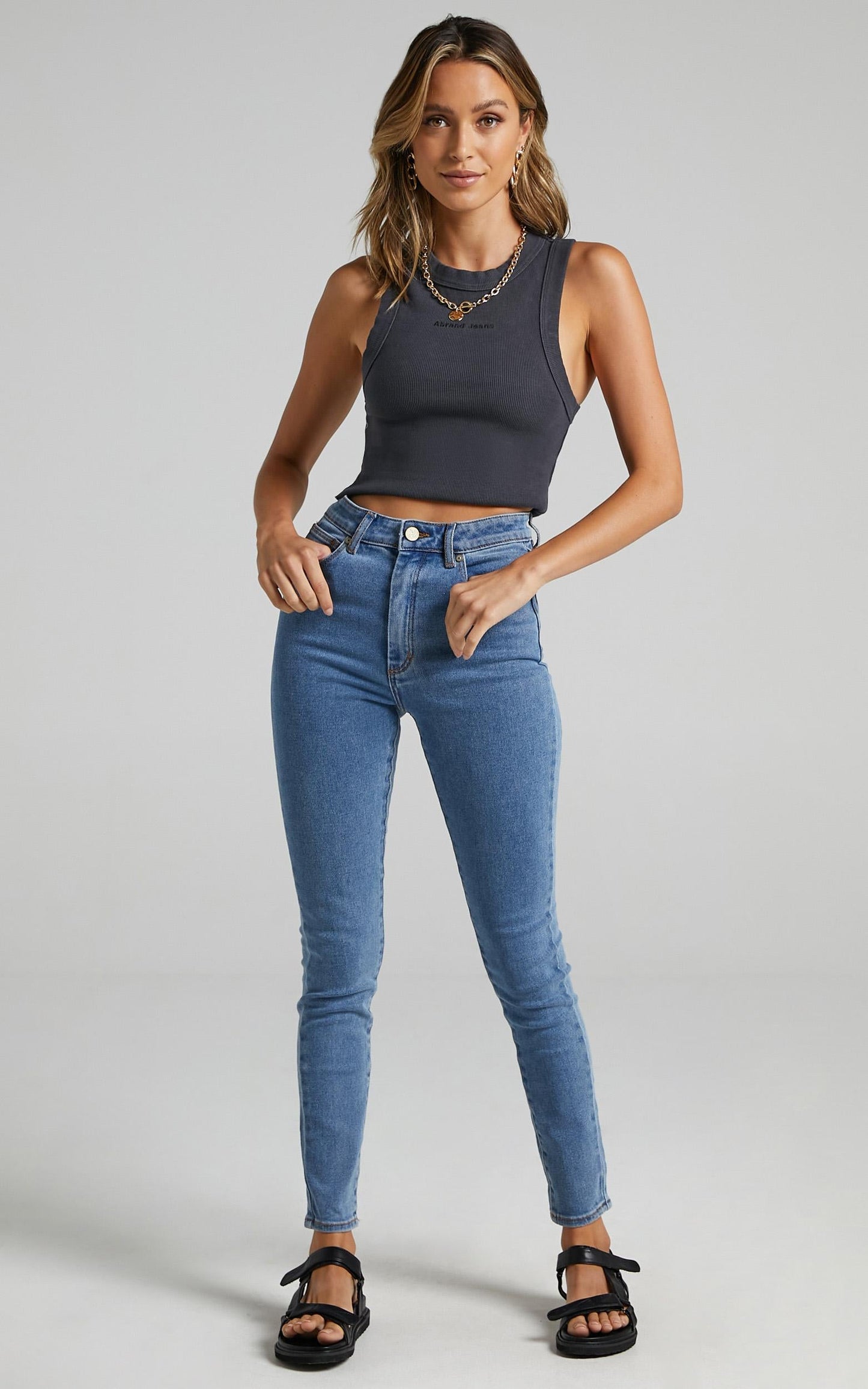 Abrand - Heather Singlet in Black Sea
