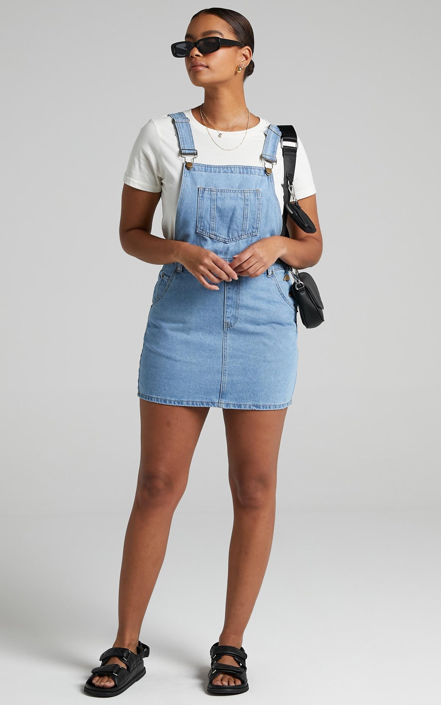 Talisha Pinafore in Blue Wash
