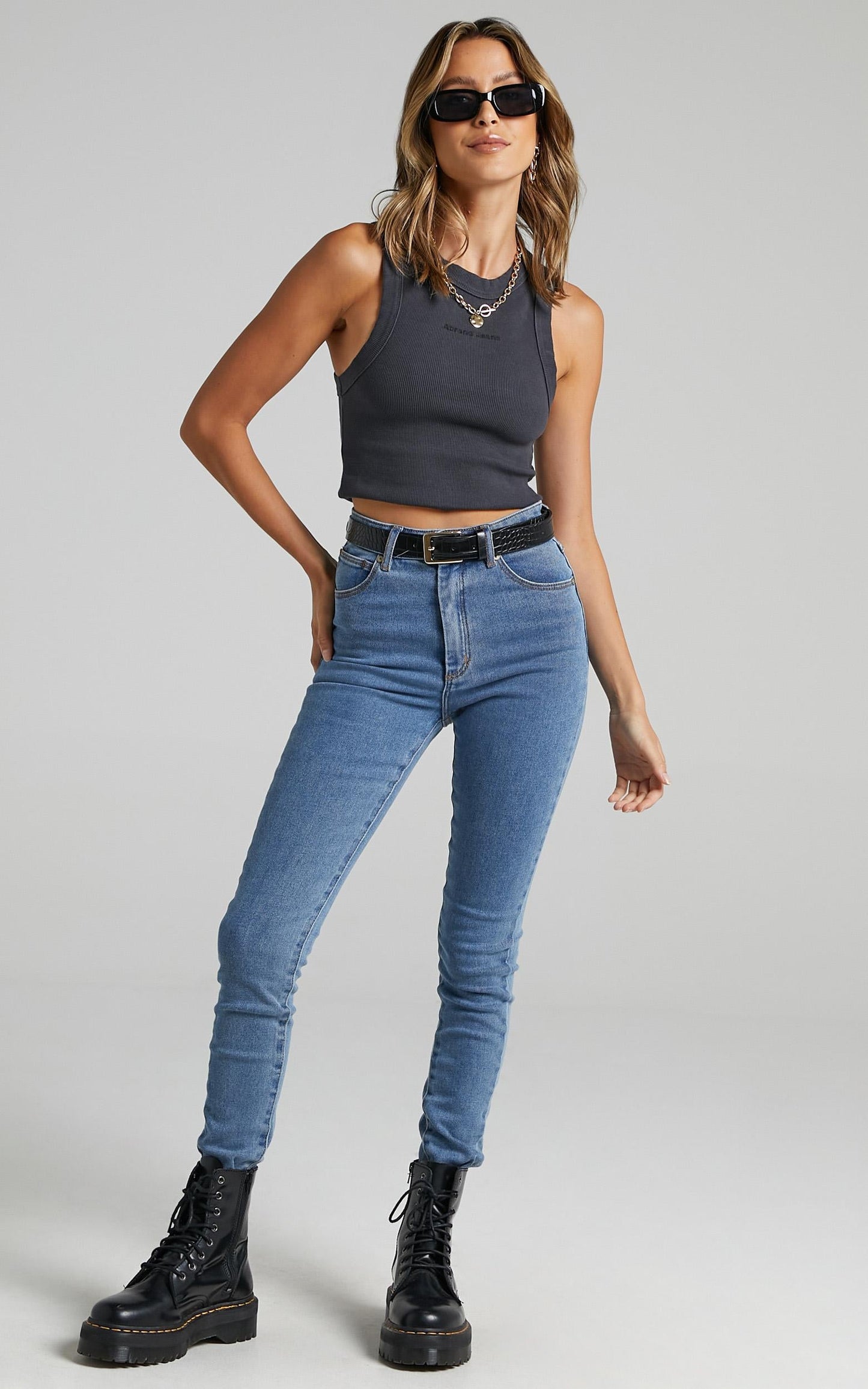 Abrand - A High Skinny Ankle Basher Jean in La Blues