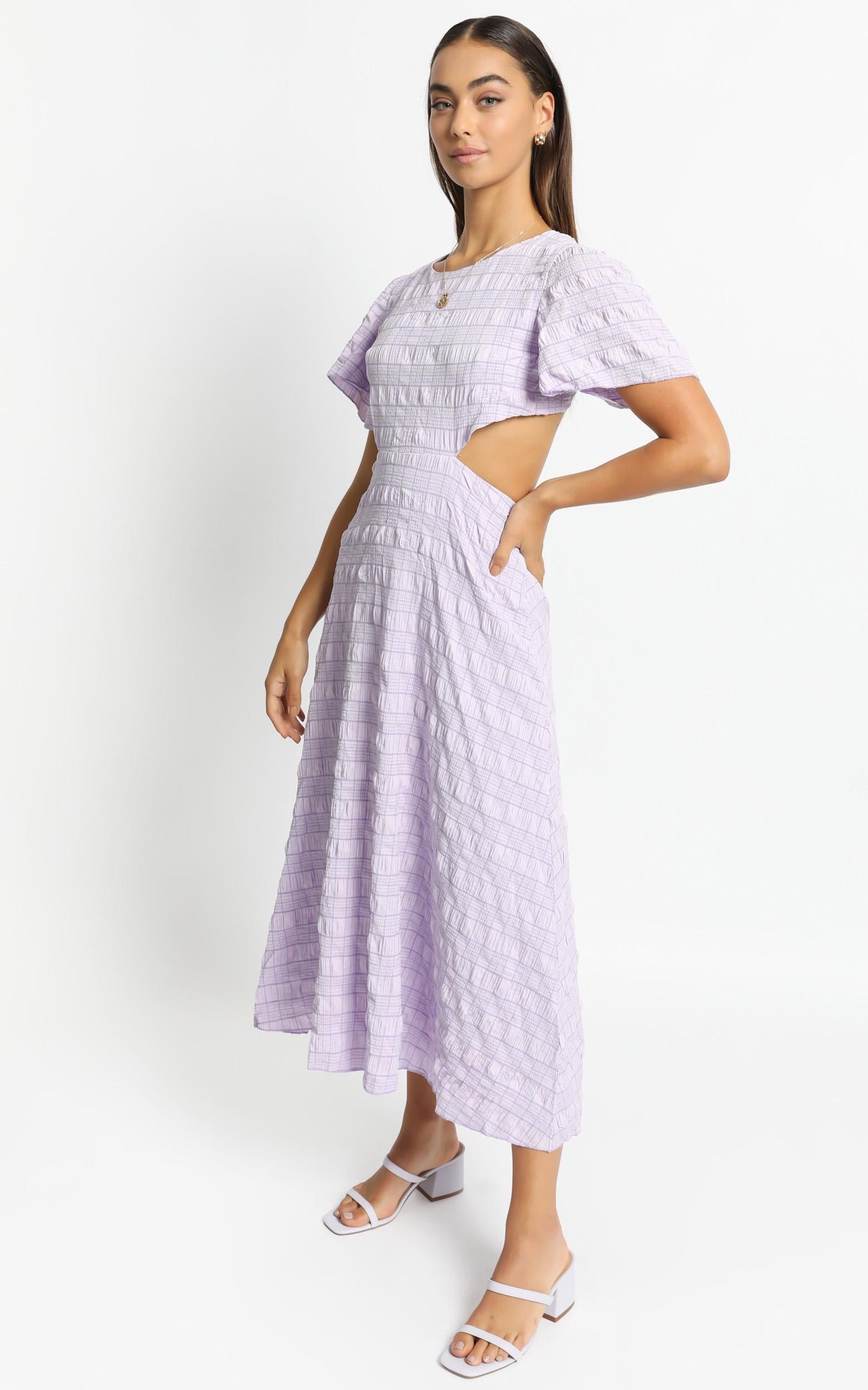 Akara Dress in Lilac Check