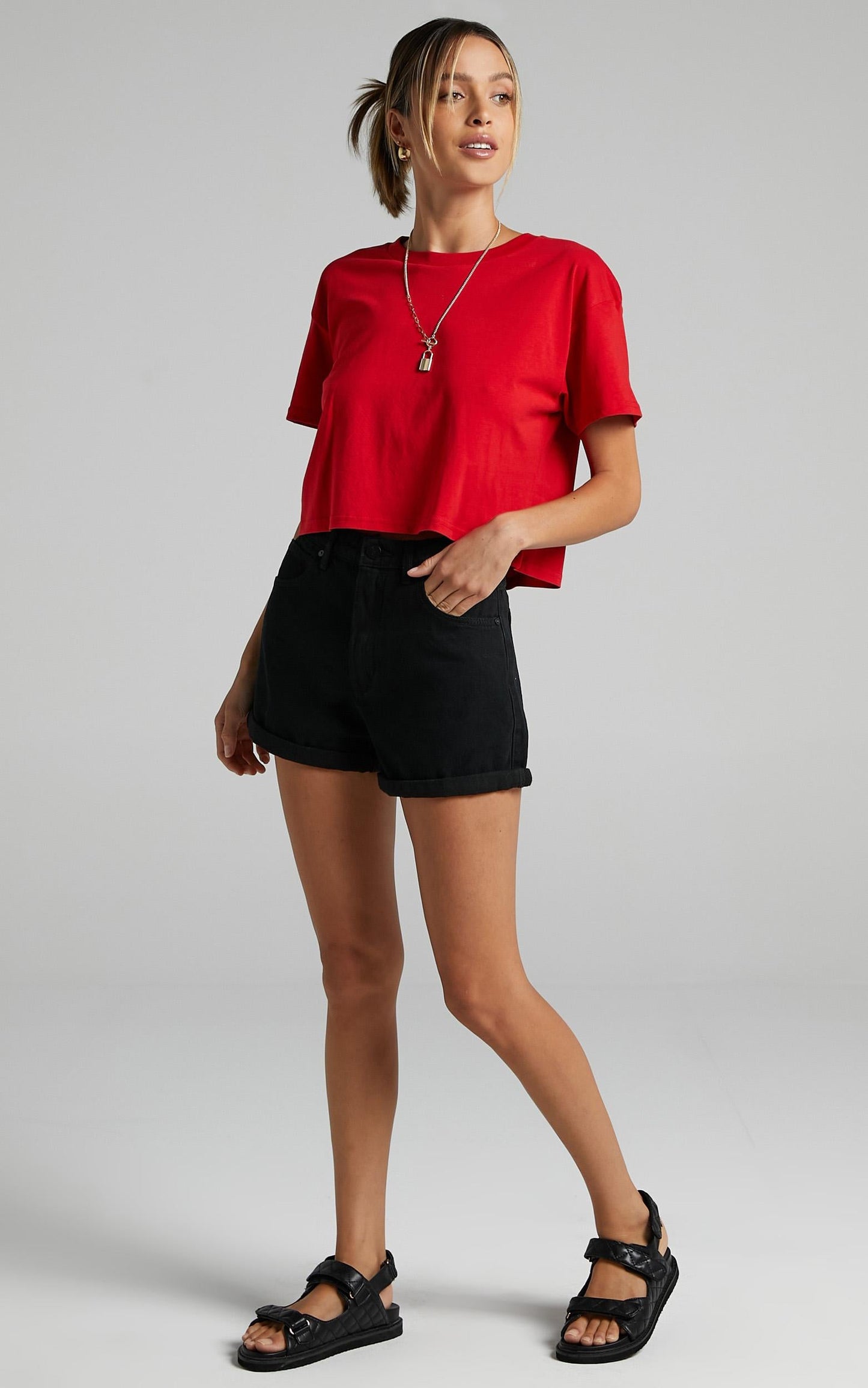 AS Colour - Crop Tee in Red